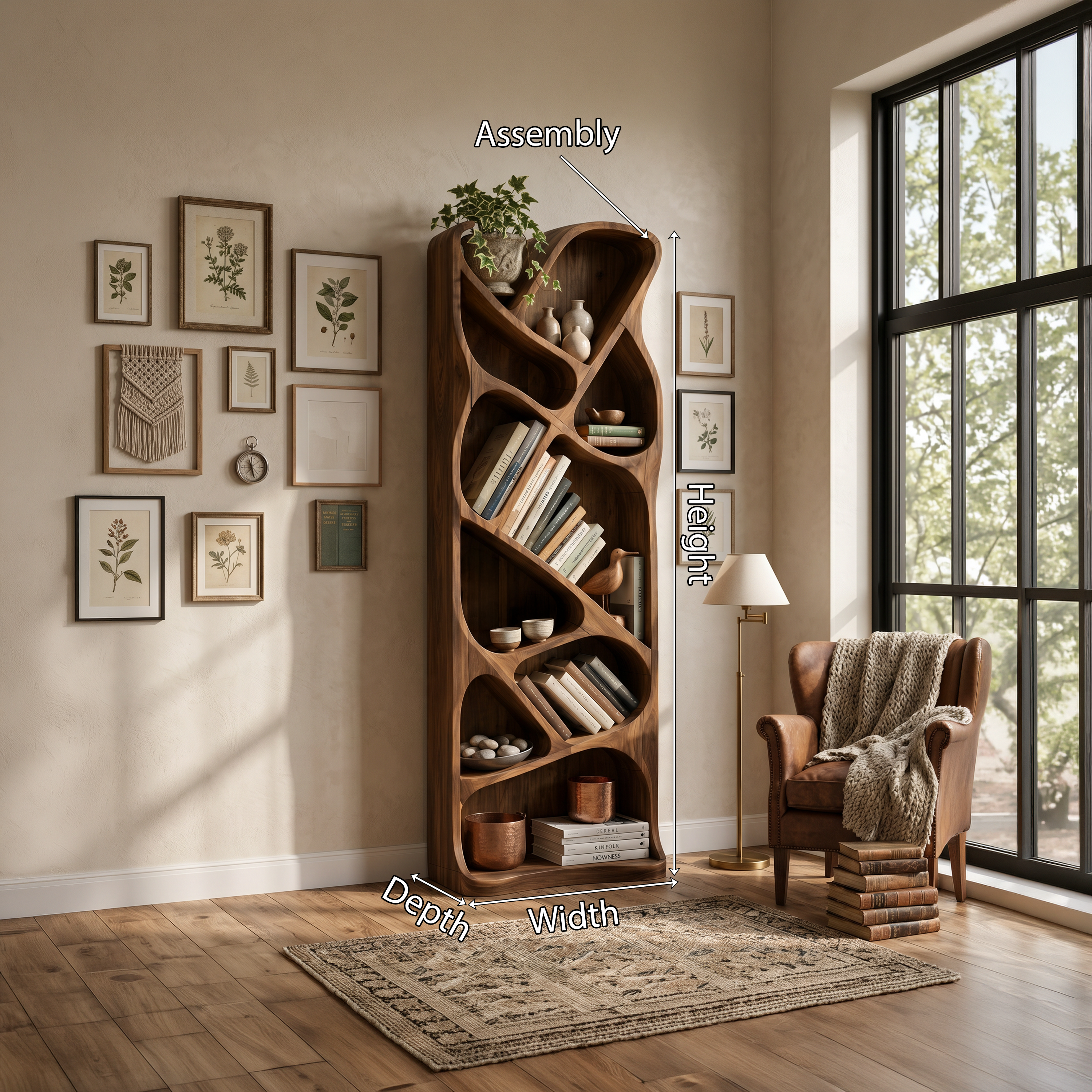 Mid Century Open Bookcase For Modern Interior SILDTTNBS049