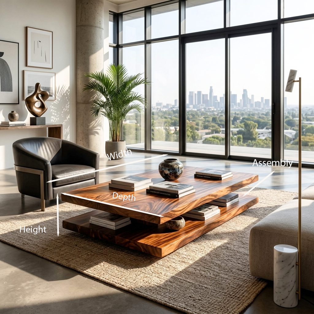 Elegant Wooden Coffee Table Two Layers For Living Room RTTHTTCF009
