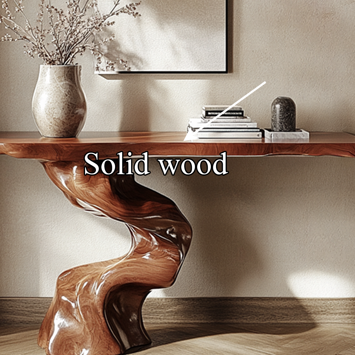 Rustic Entry Table Organic Carved Legs Cozy Corner SINLSACS321