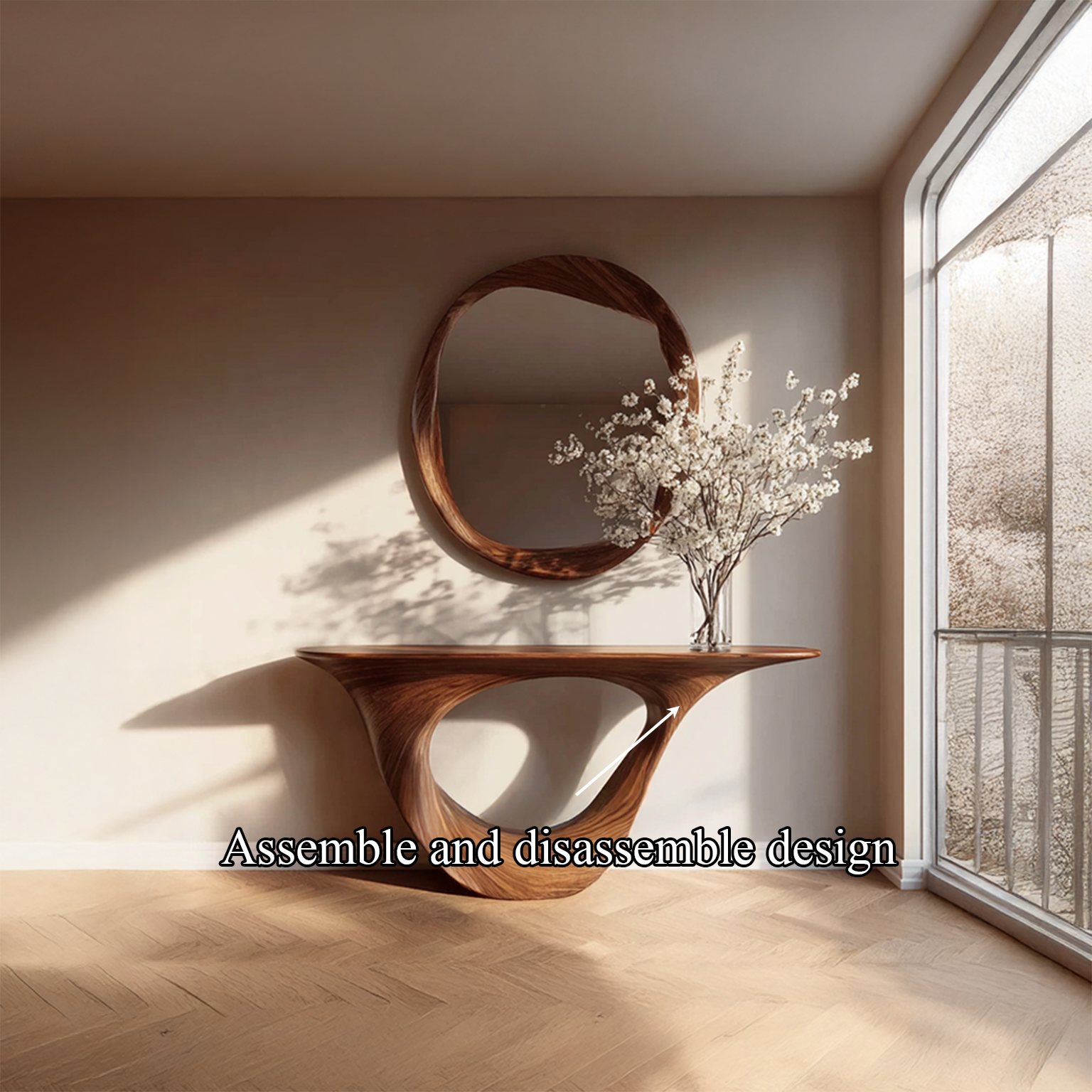 Rustic Sculptural Console Table Entryway SINLSACS139