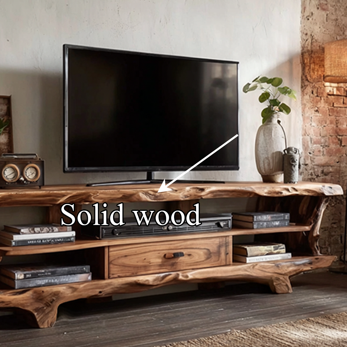Rustic TV Stand Cabinet Living Room Furniture SINLSASC213