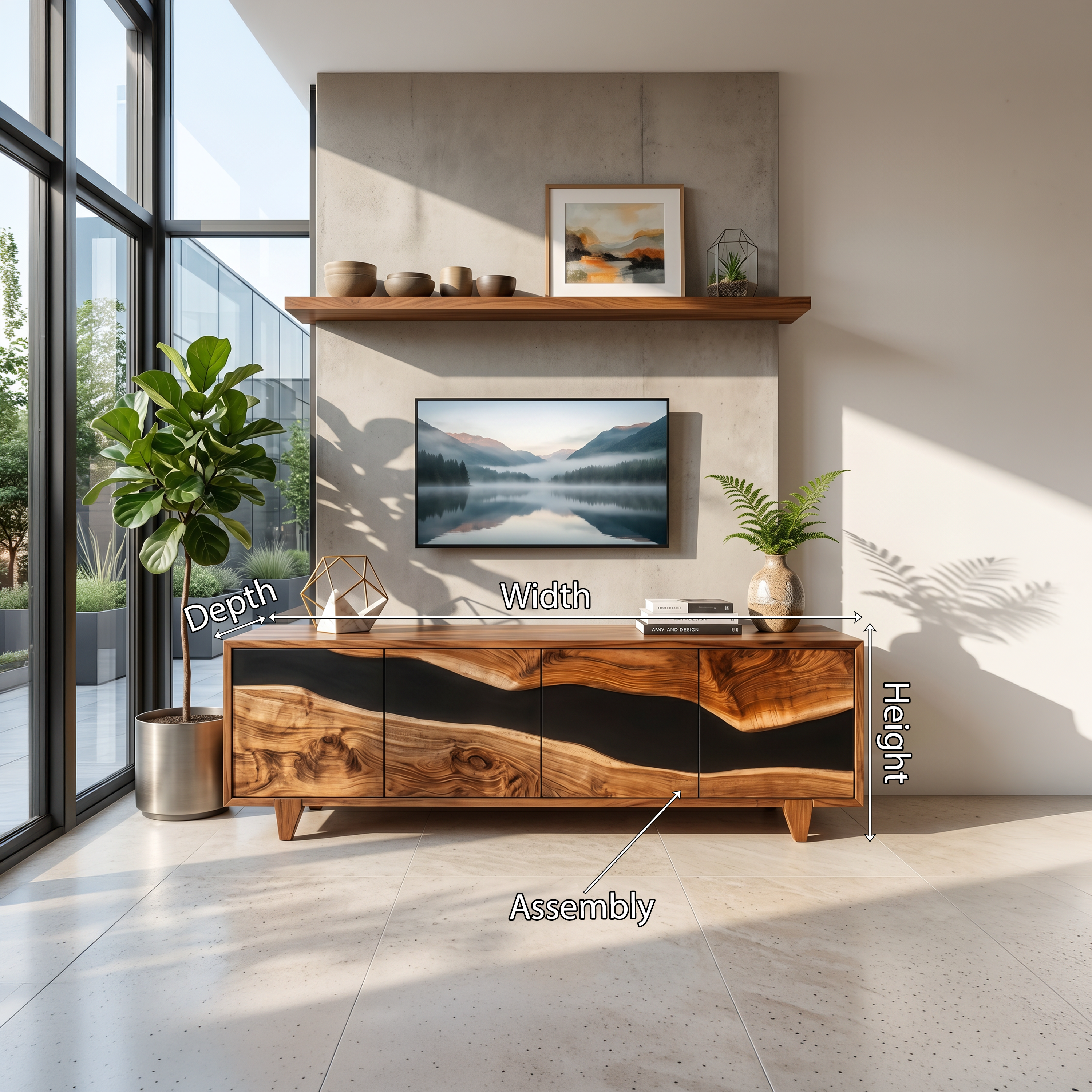 Farmhouse Solid Wood Media Console For Home Decor SILDTTNTVC095