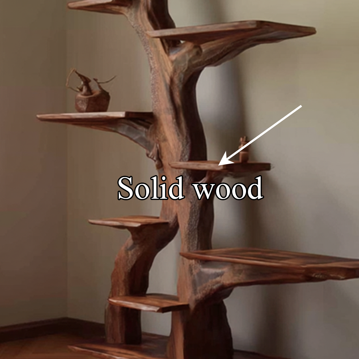 Rustic Free Standing Tree Bookshelf Dining Room Or Living Room SINLSATB450