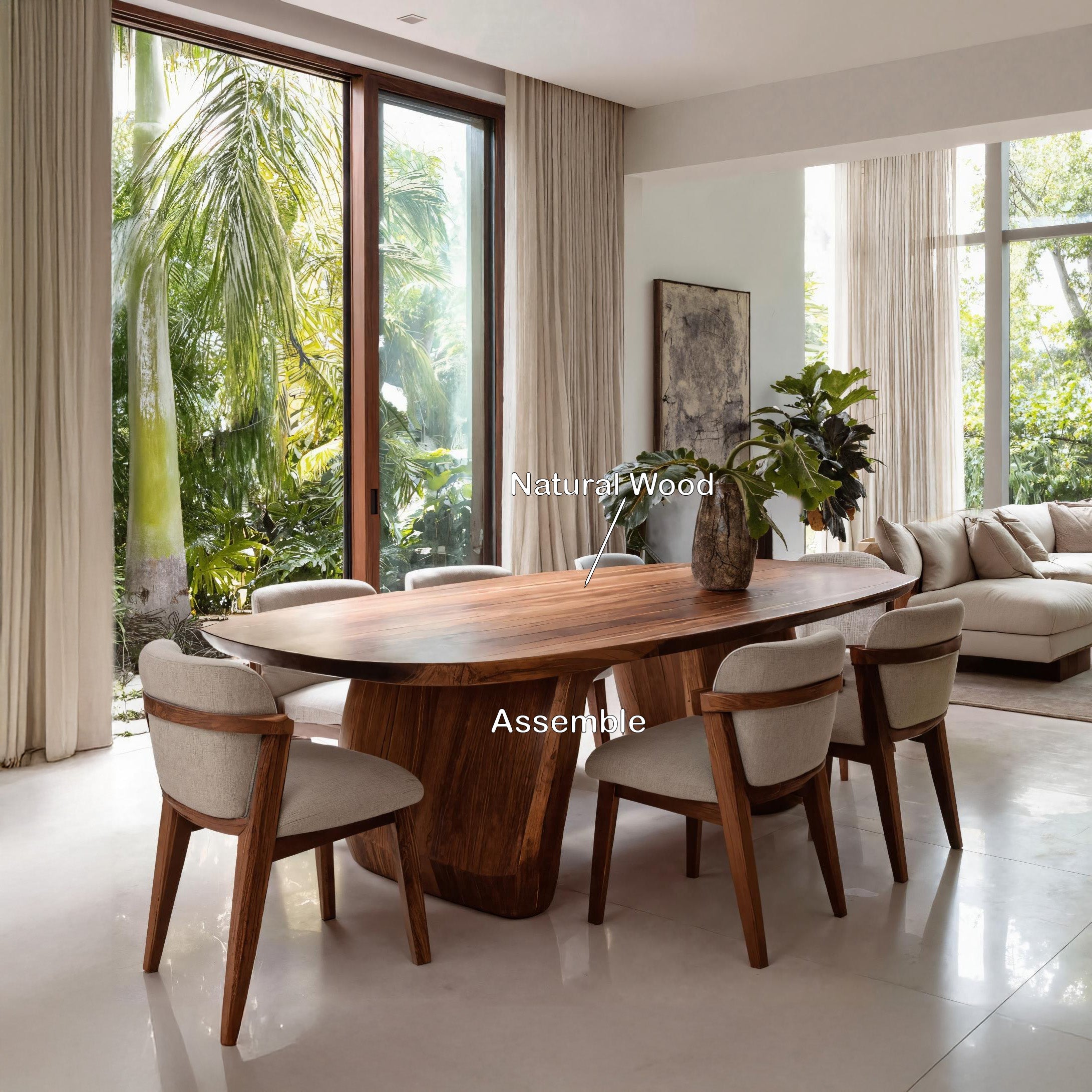 Mid Century Organic Dining Table For Dining Room RTTHHNDN027
