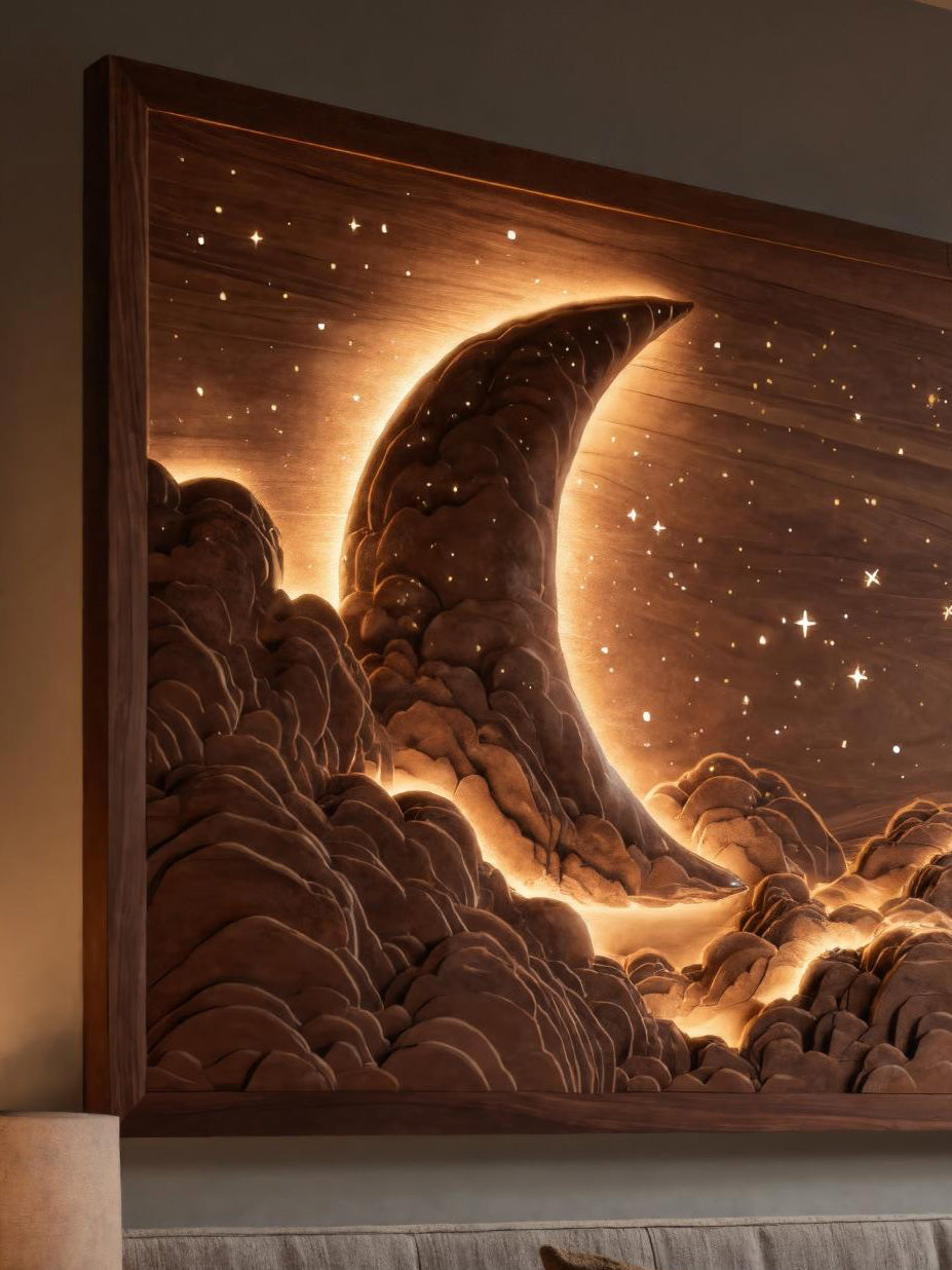 Handcrafted Moon Stars Wall Art For Bedroom Or Living Room SITHHNWA016