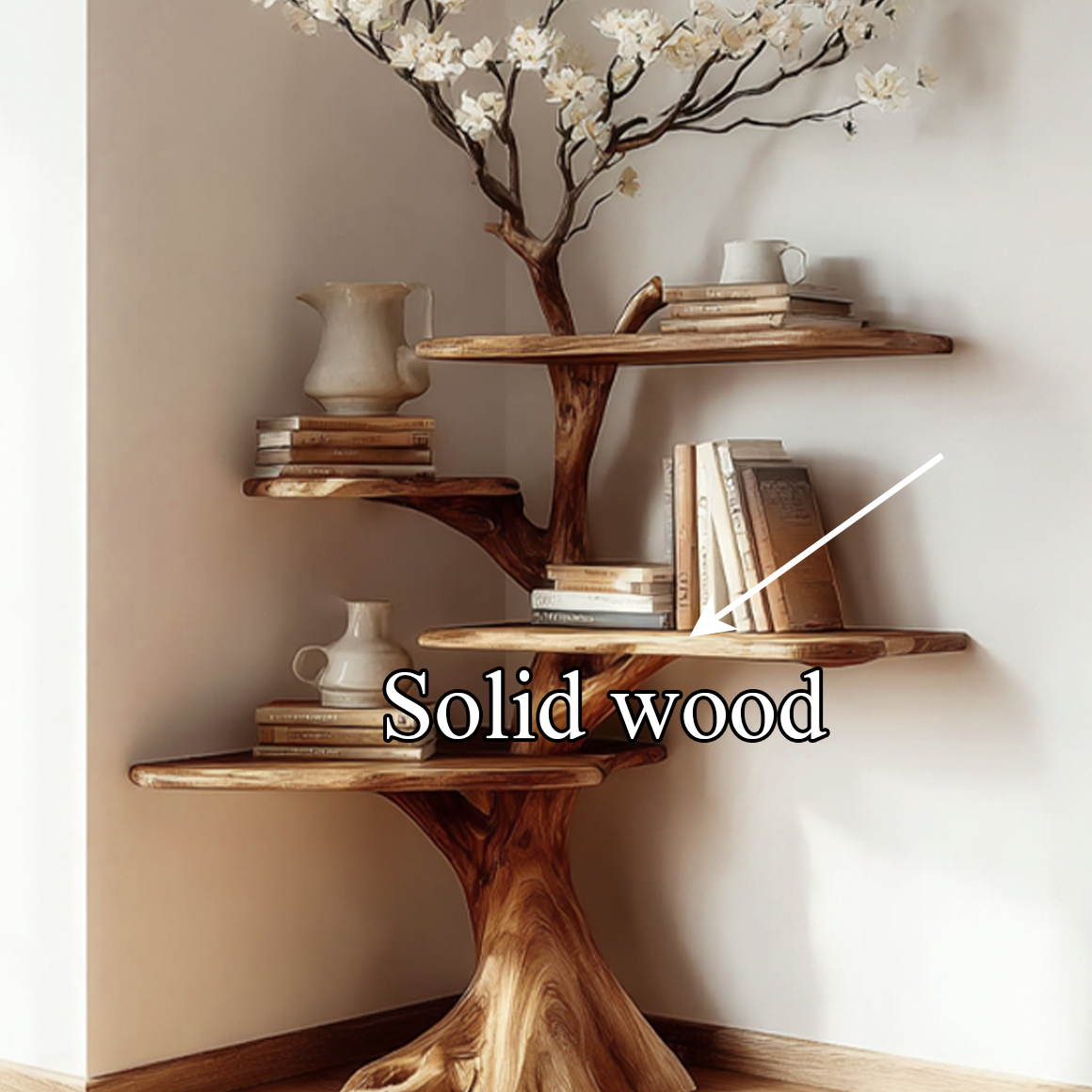 Midcentury Tree Bookshelf Corner Study Room SINLSATB271