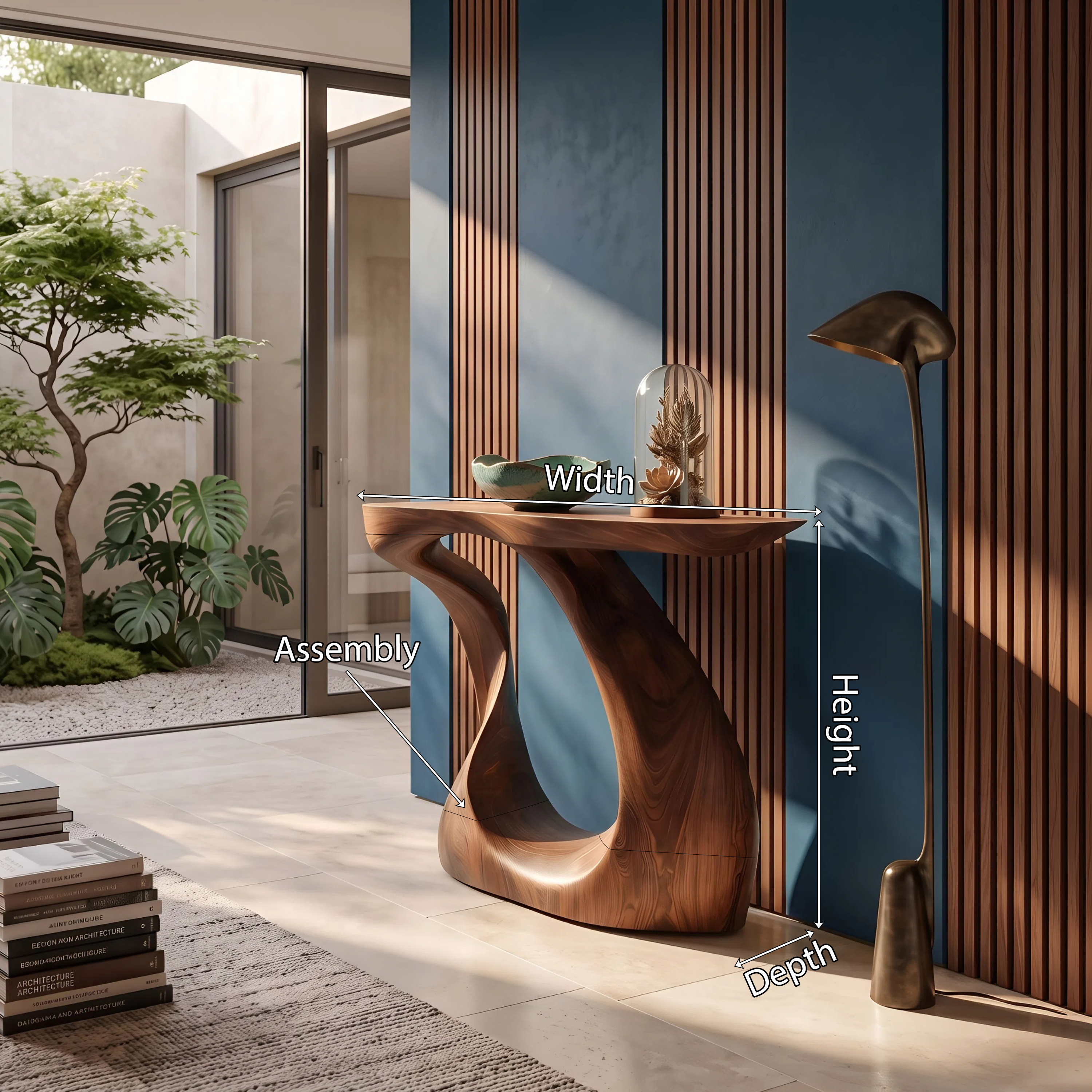 Modern Live Edge Entryway Table Sculptural Wood For Luxury Home Decor SILDTTNCS071