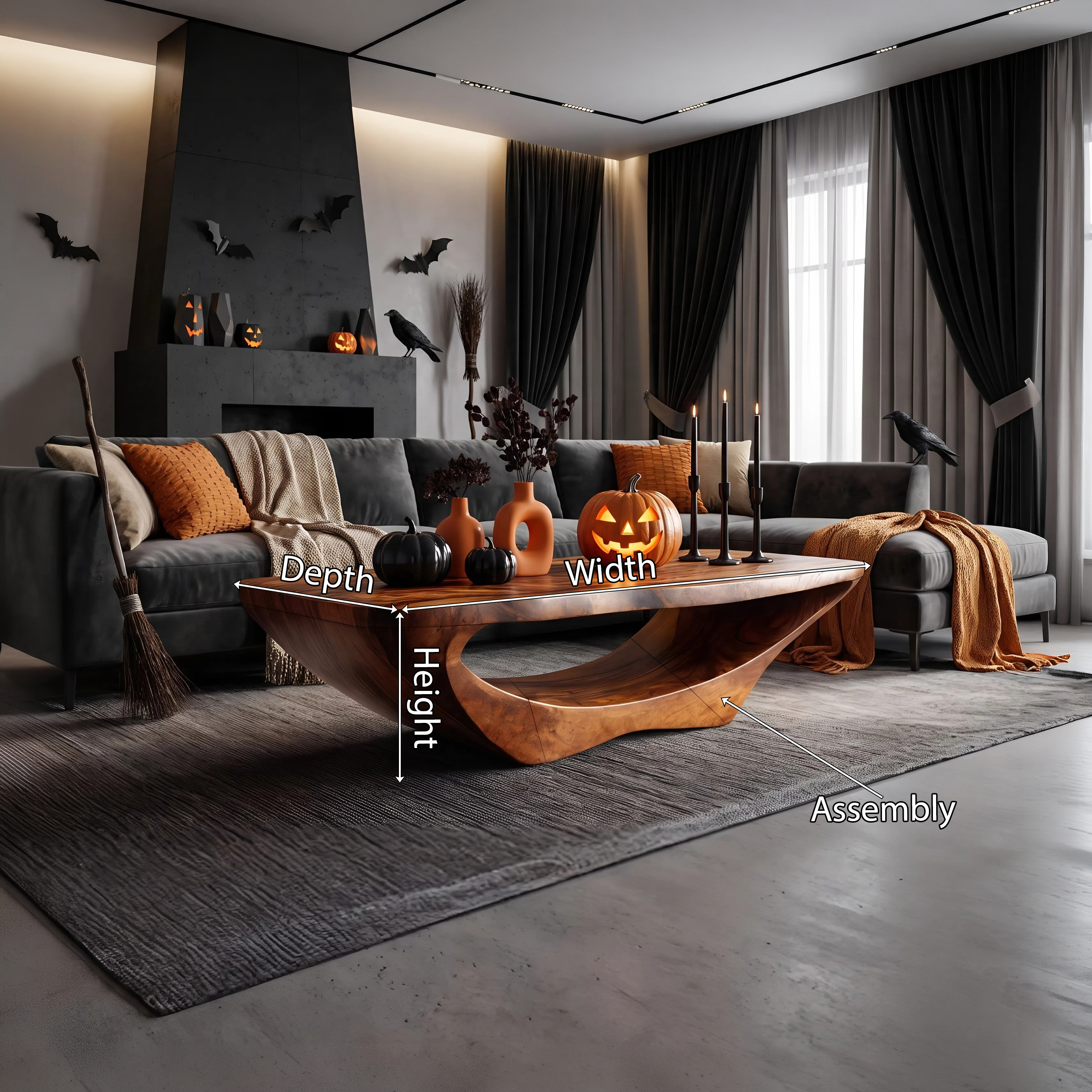 Farmhouse Live Edge Coffee Table Entryway Design Rustic Halloween SILDTTNHCF022