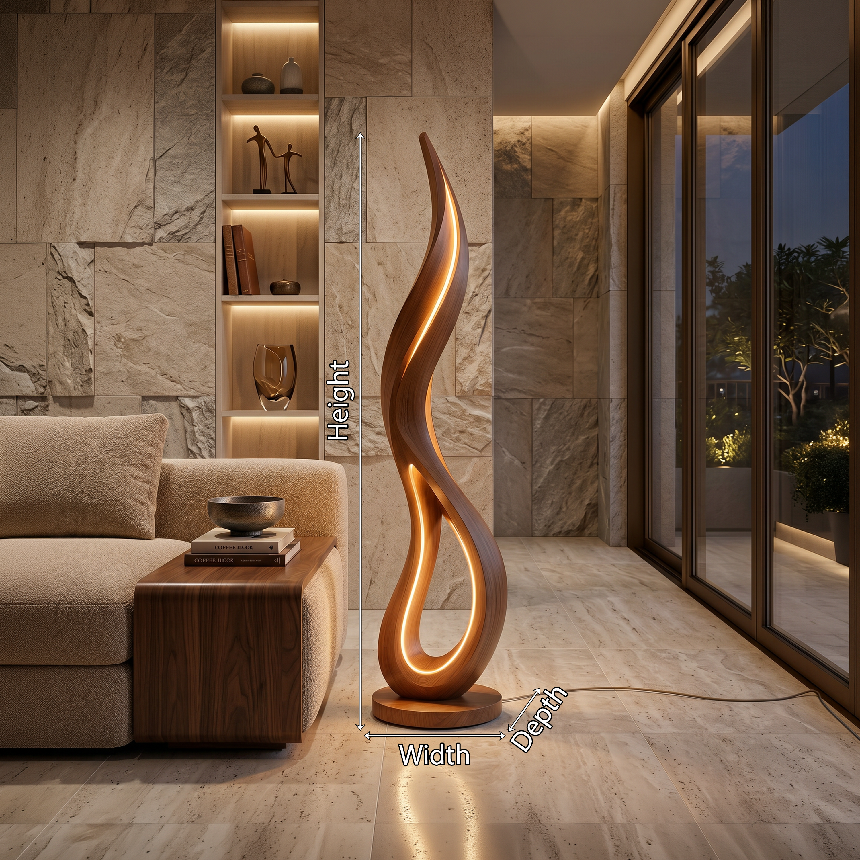 Contemporary Dancing Flame Floor Lamp For Living Room SILDTTNLAM033