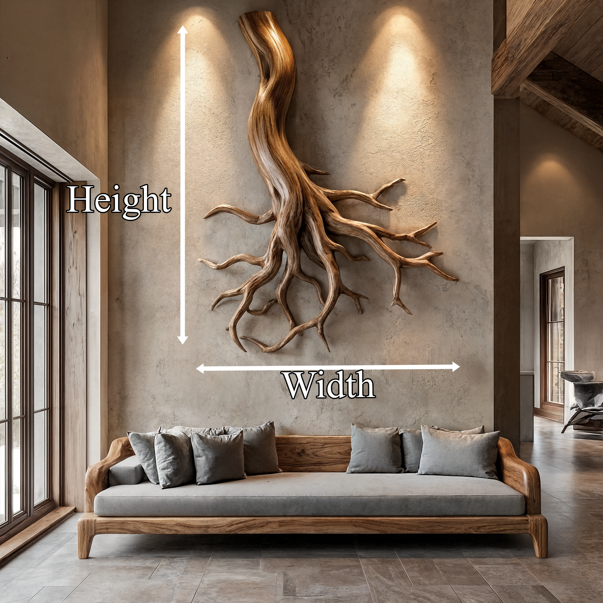 Rustic Organic Root Sculpture Wall Decor Living Room And Hallway SINLKIWD057
