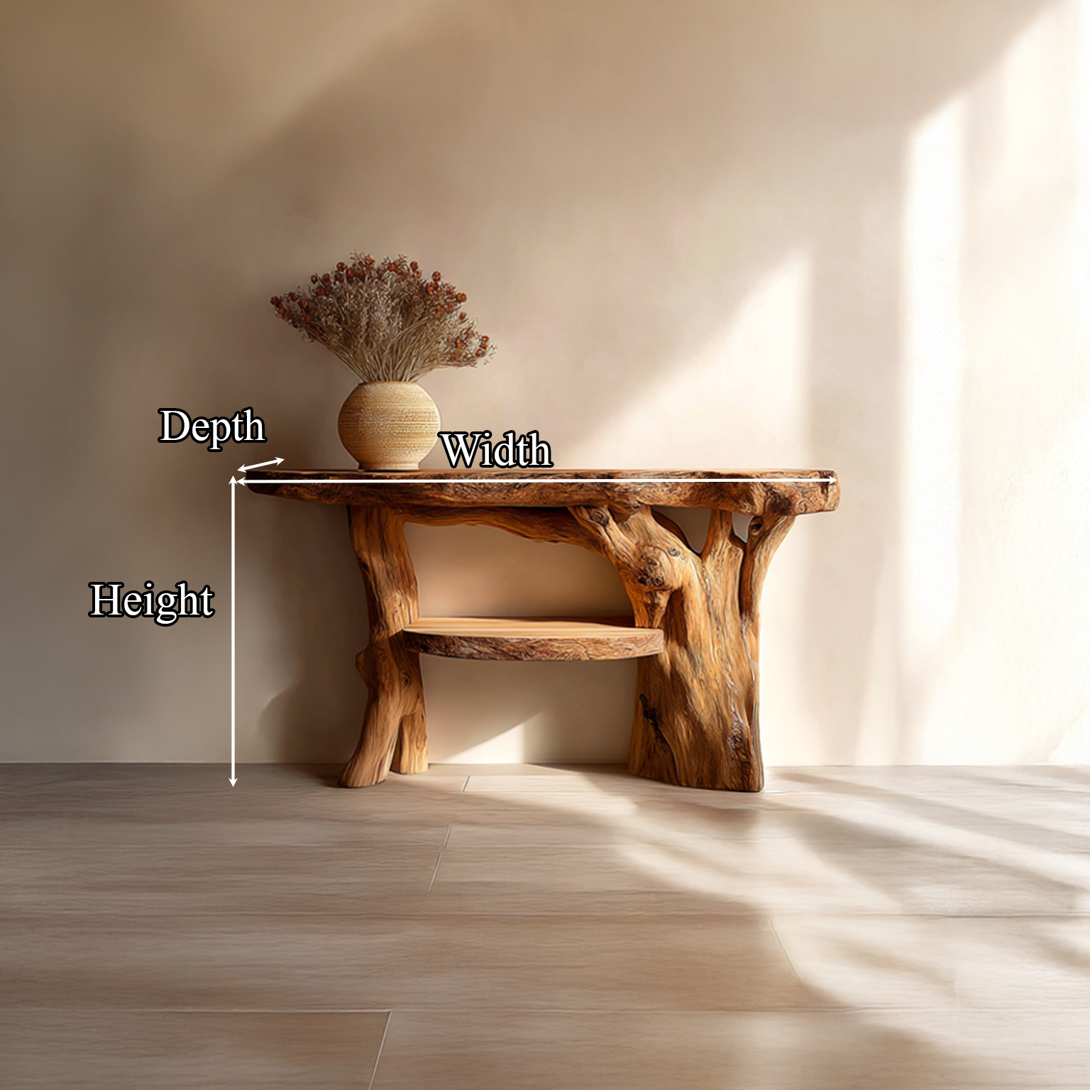 Rustic Organic Console Table Entryway Accent SINLSACS237