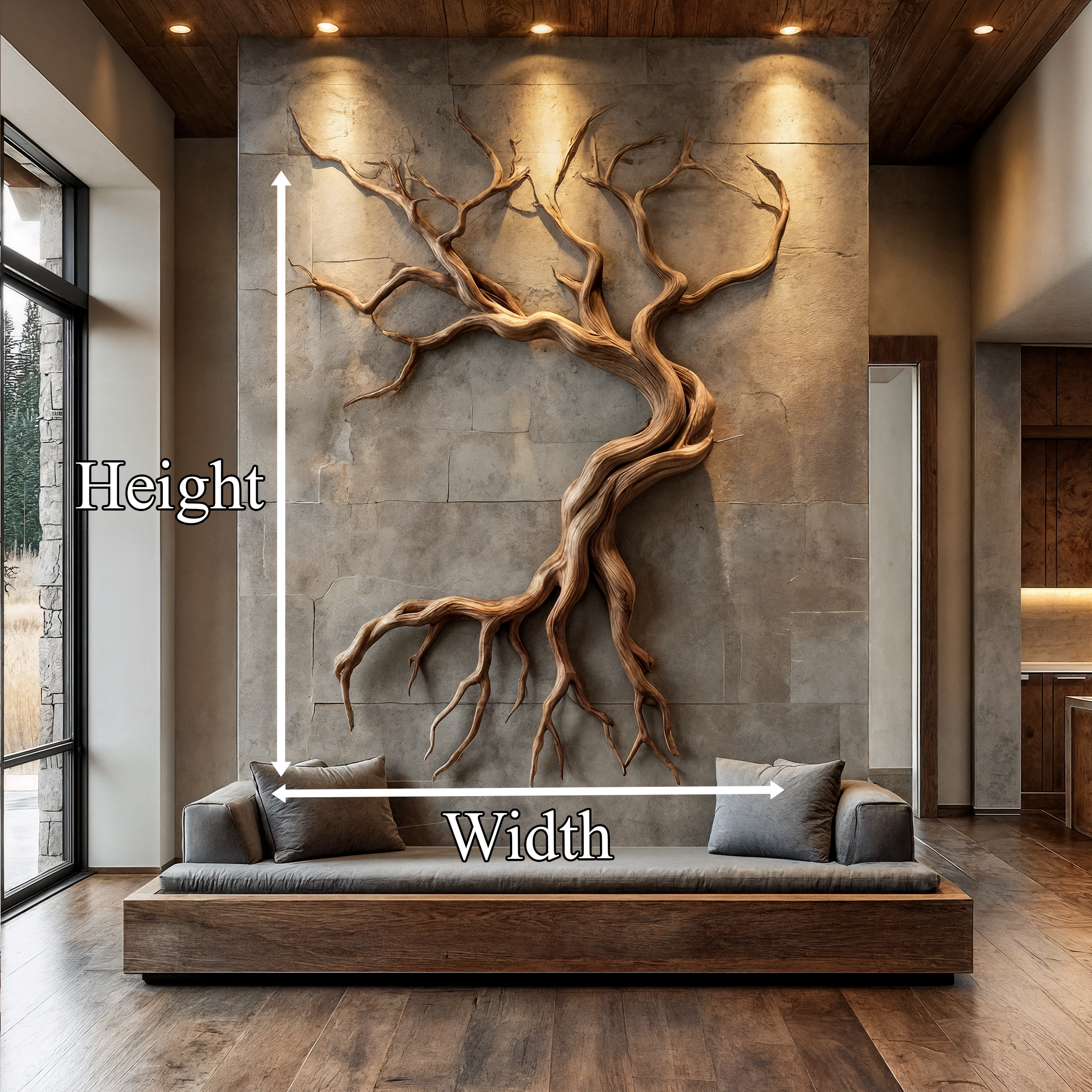 Modern Tree Branch Sculpture Wall Decor Living Room SINLKIWD058