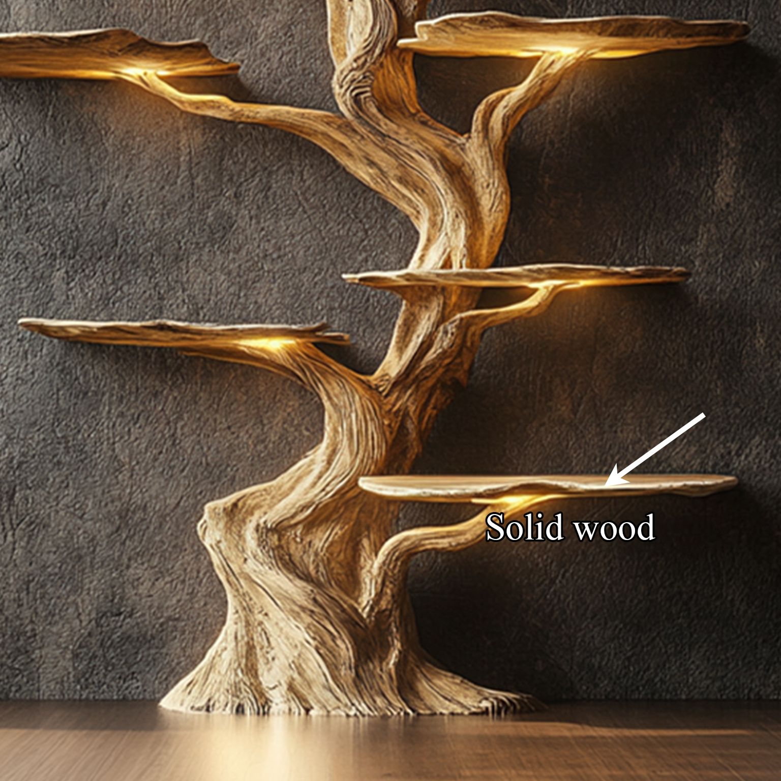 Modern Tree Bookshelf Wood Handmade Natural Gift SINLSATB191