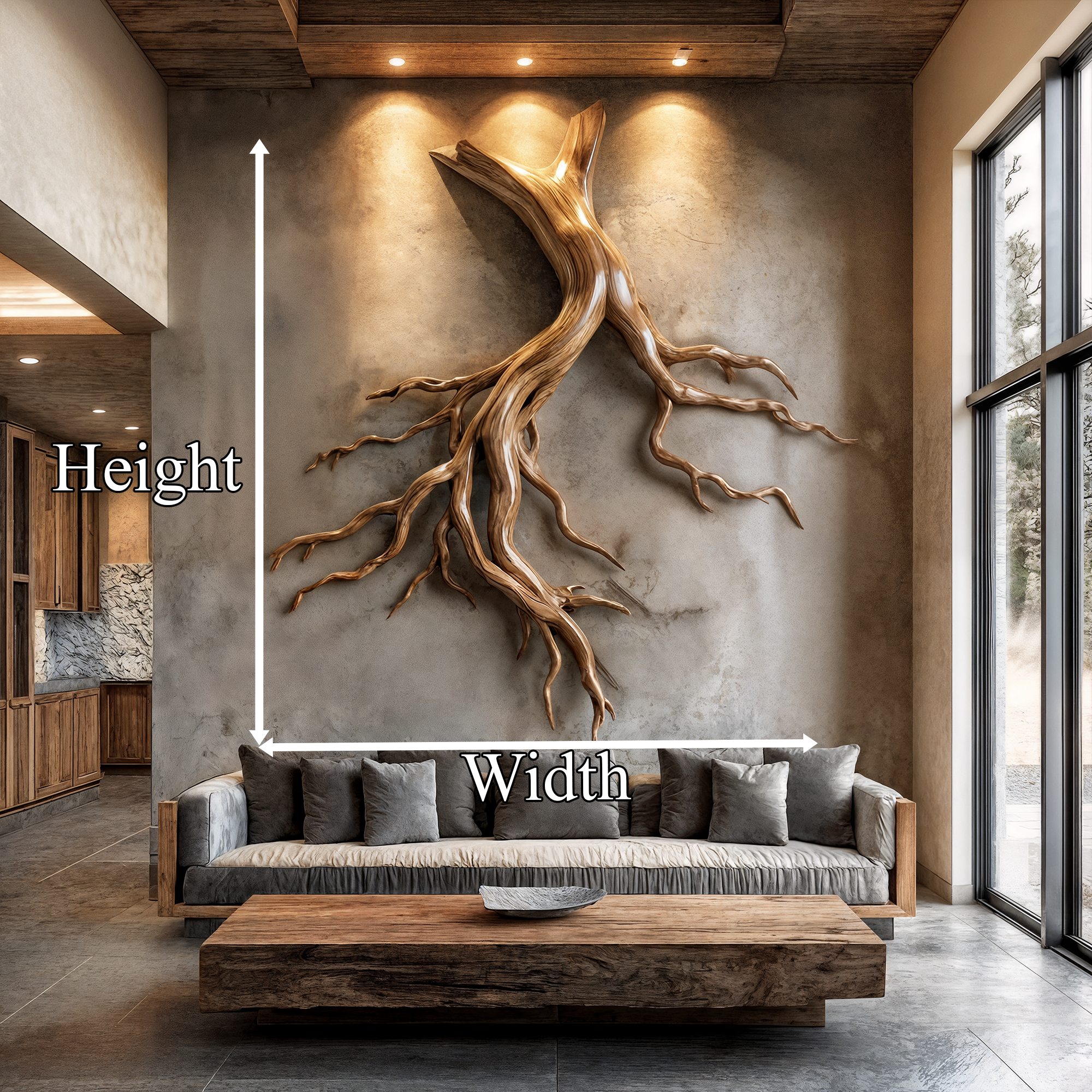 Mid Century Twisted Root Wall Sculpture Living Room SINLKIWD059