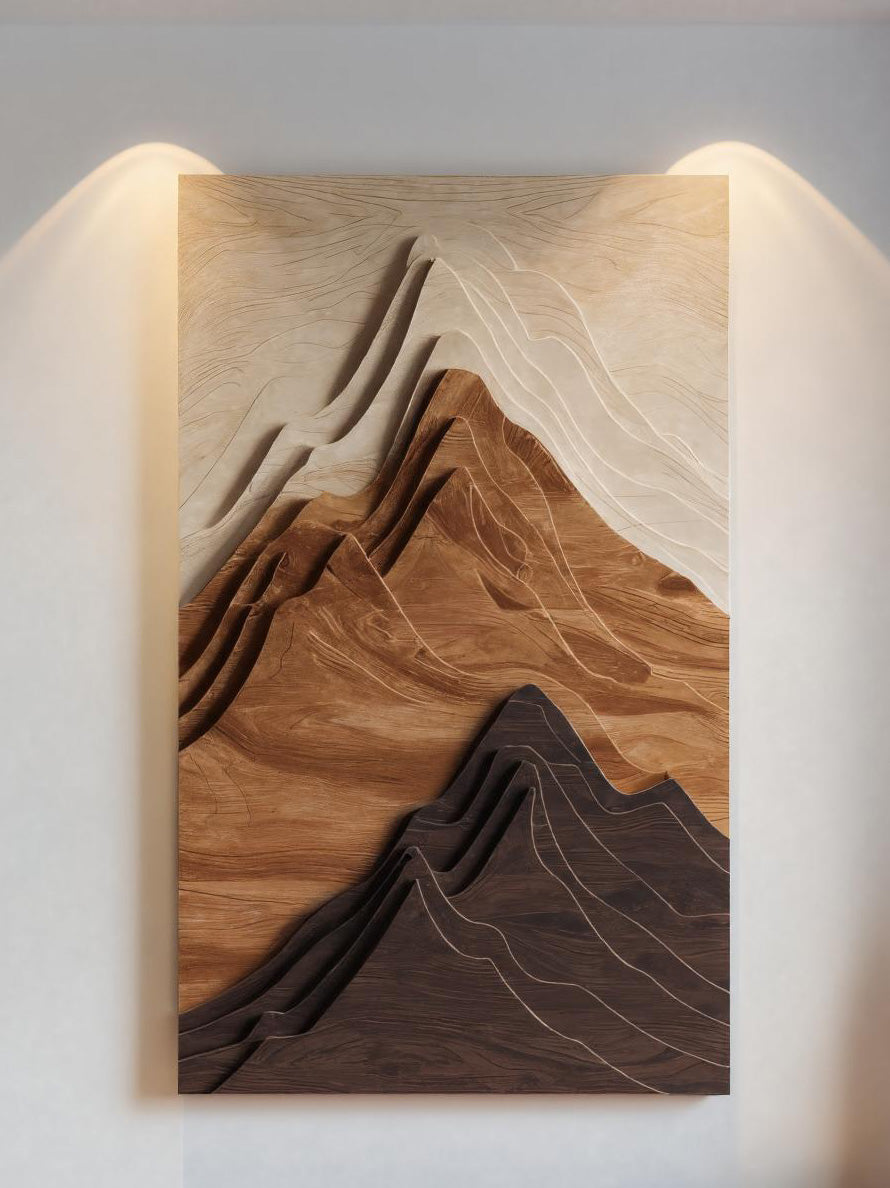 Contemporary Mountain Wall Sculpture For Entryway SITHHNWA030