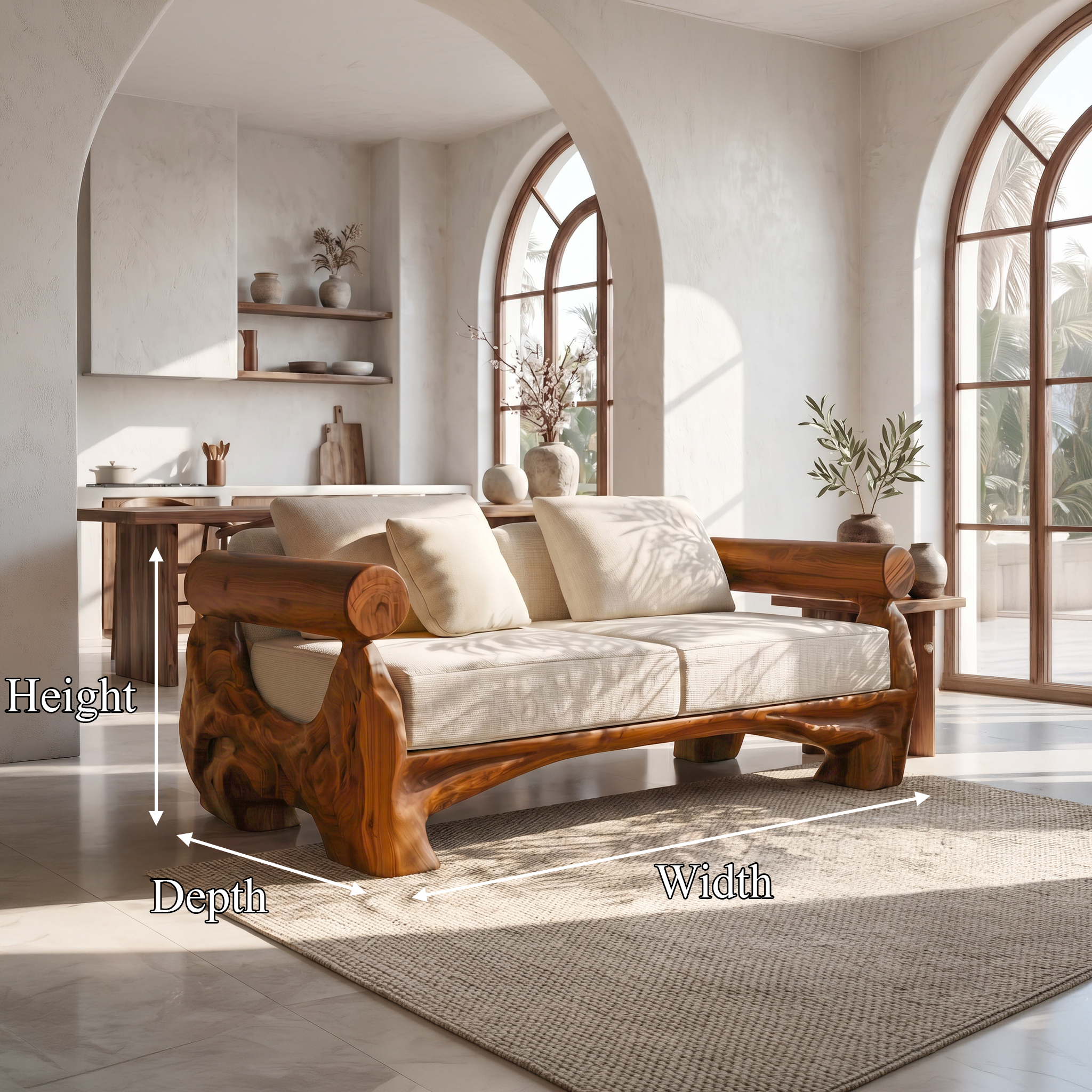 Sculptural Sofa Frame For Living Room SINLSASF050