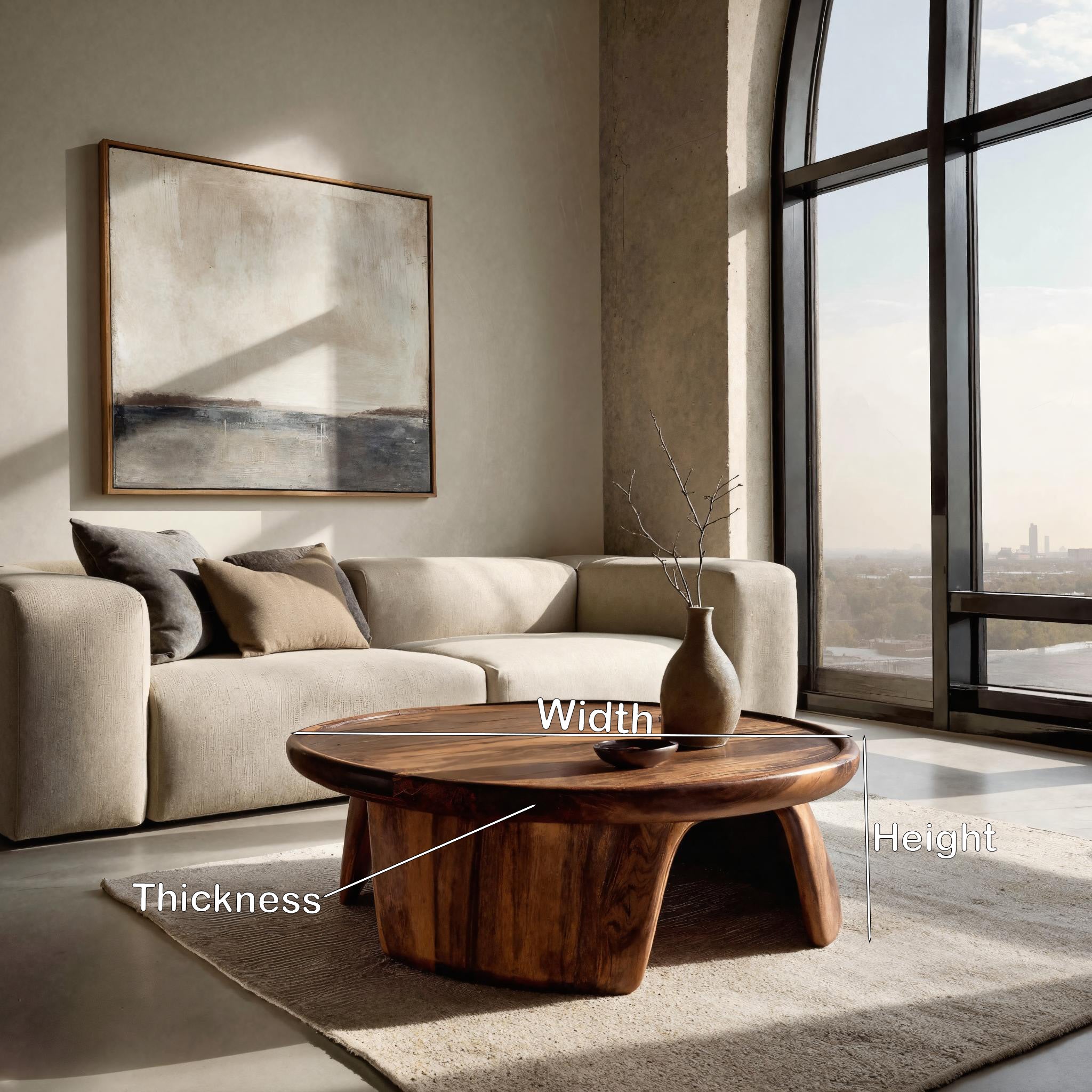 Modern Coffee Table With Three Pedestal Base For Living RTTHHNCF070