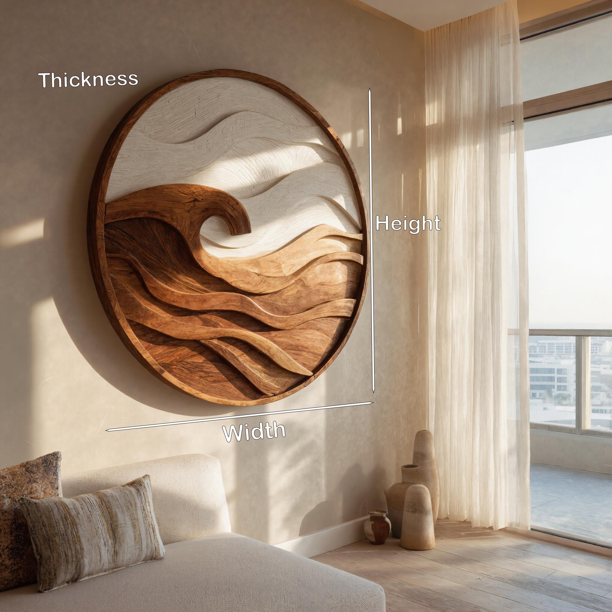 Handcrafted Round Wave Wall Art For Wall Decor RTTHHNWA145