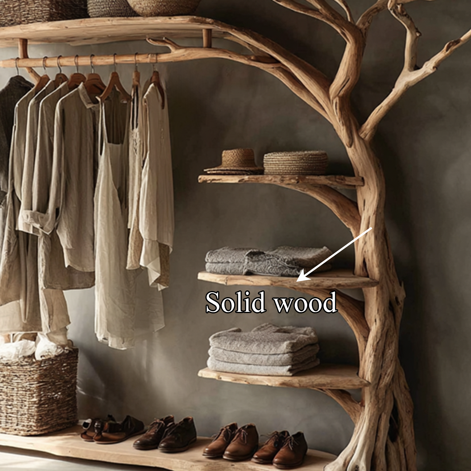 Rustic Coat Rack Shoe Shelf Entryway SINLSATB214