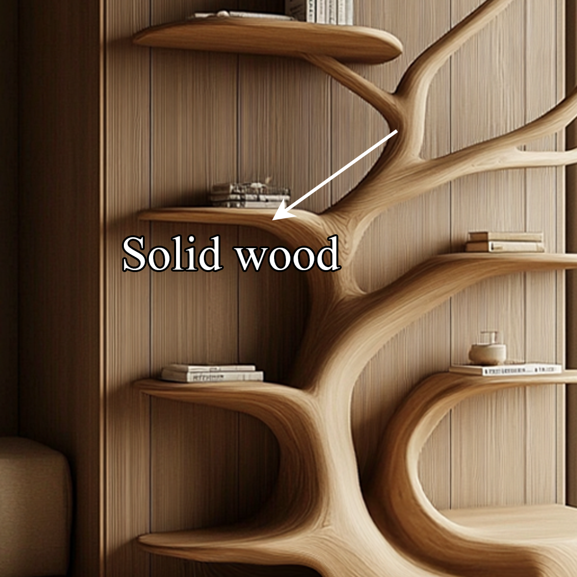 Rustic Tree Bookshelf Bedroom Cozy Artistic Corner SINLSATB316
