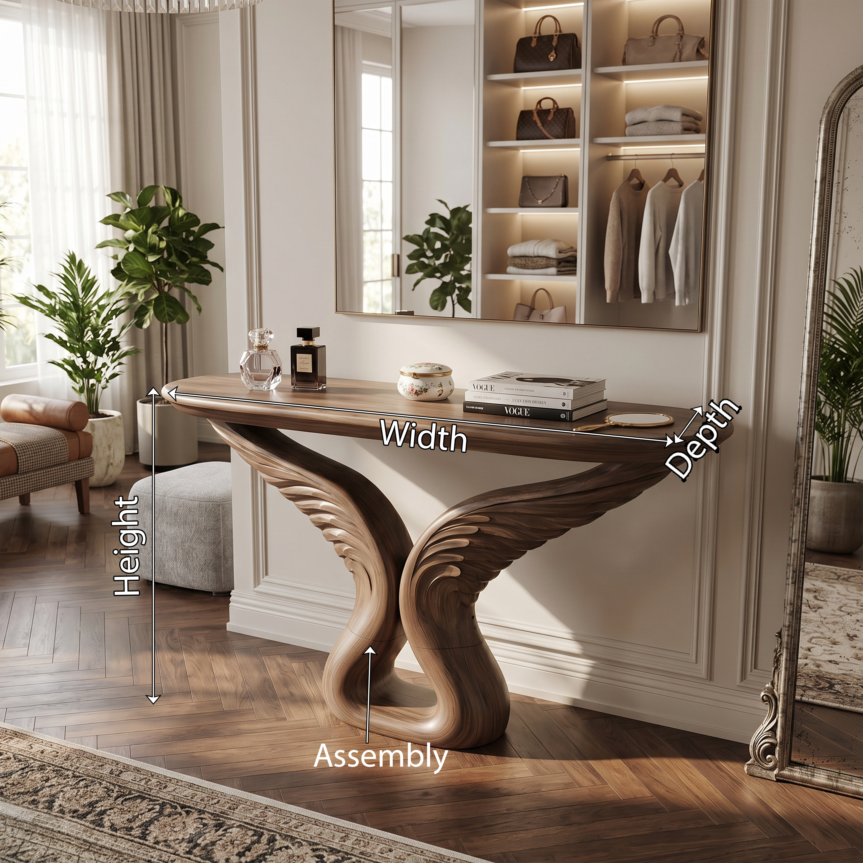 Organic Arch Base Console Table Contemporary Hallway SILDTTRCS082
