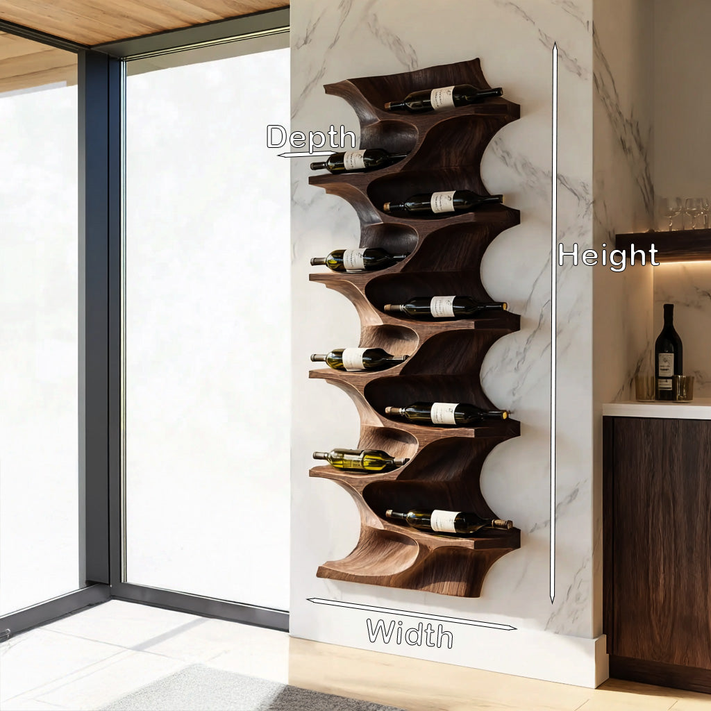 Contemporary Natural Wood Wine Rack For Dining Room Wall Display RTTHHNWH009