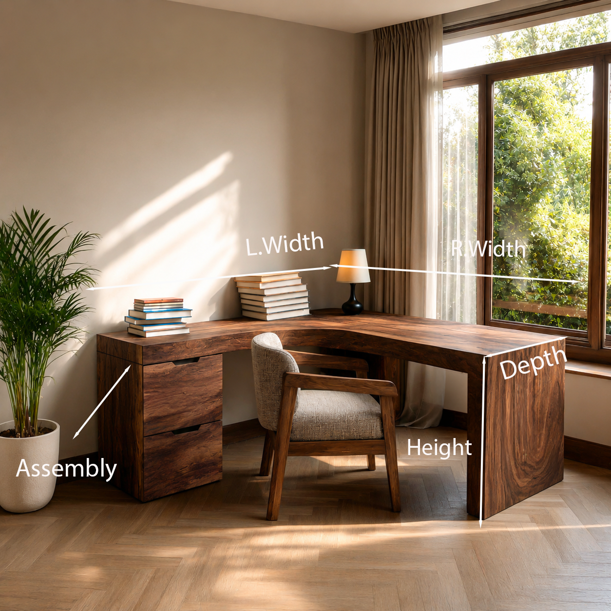 Rustic L Shaped Corner Desk For Home Office RTTHTTDE056