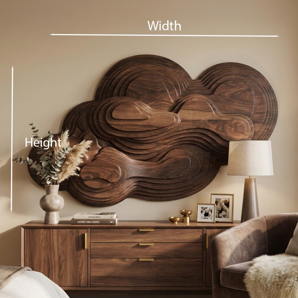 Organic Cloud Wall Sculpture With Layered Design For Bedroom SITHTTWA007