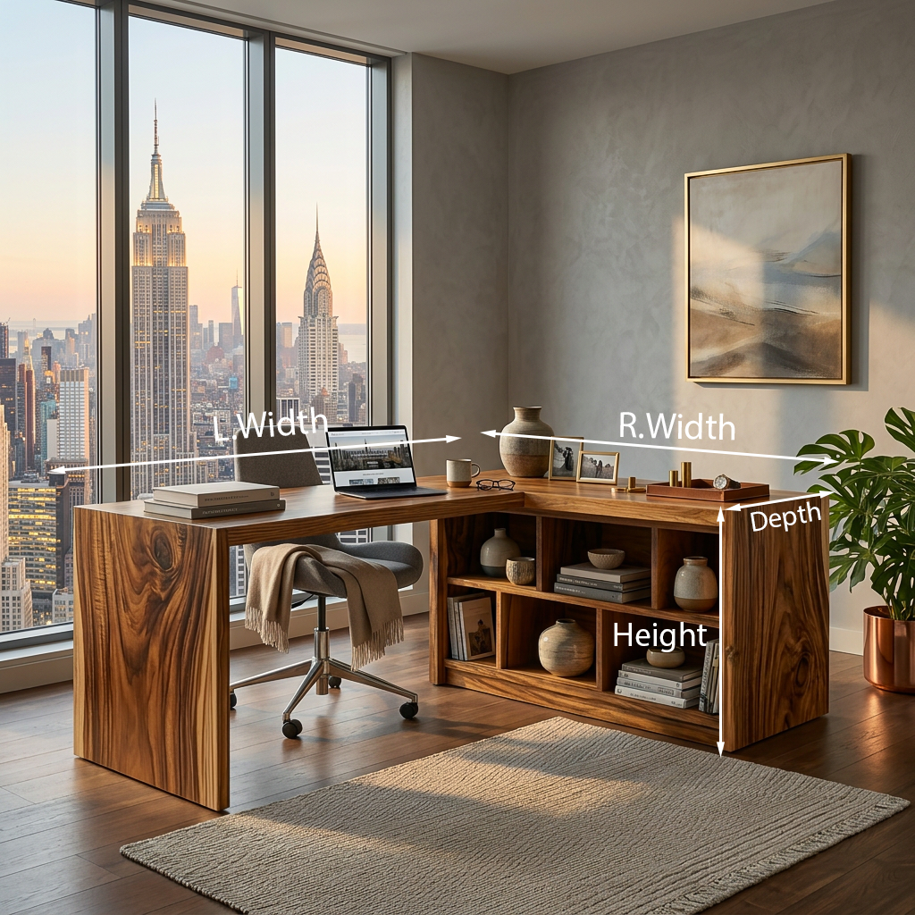 Modern Wooden Desk With Shelves For Home Office RTTHTTDE071