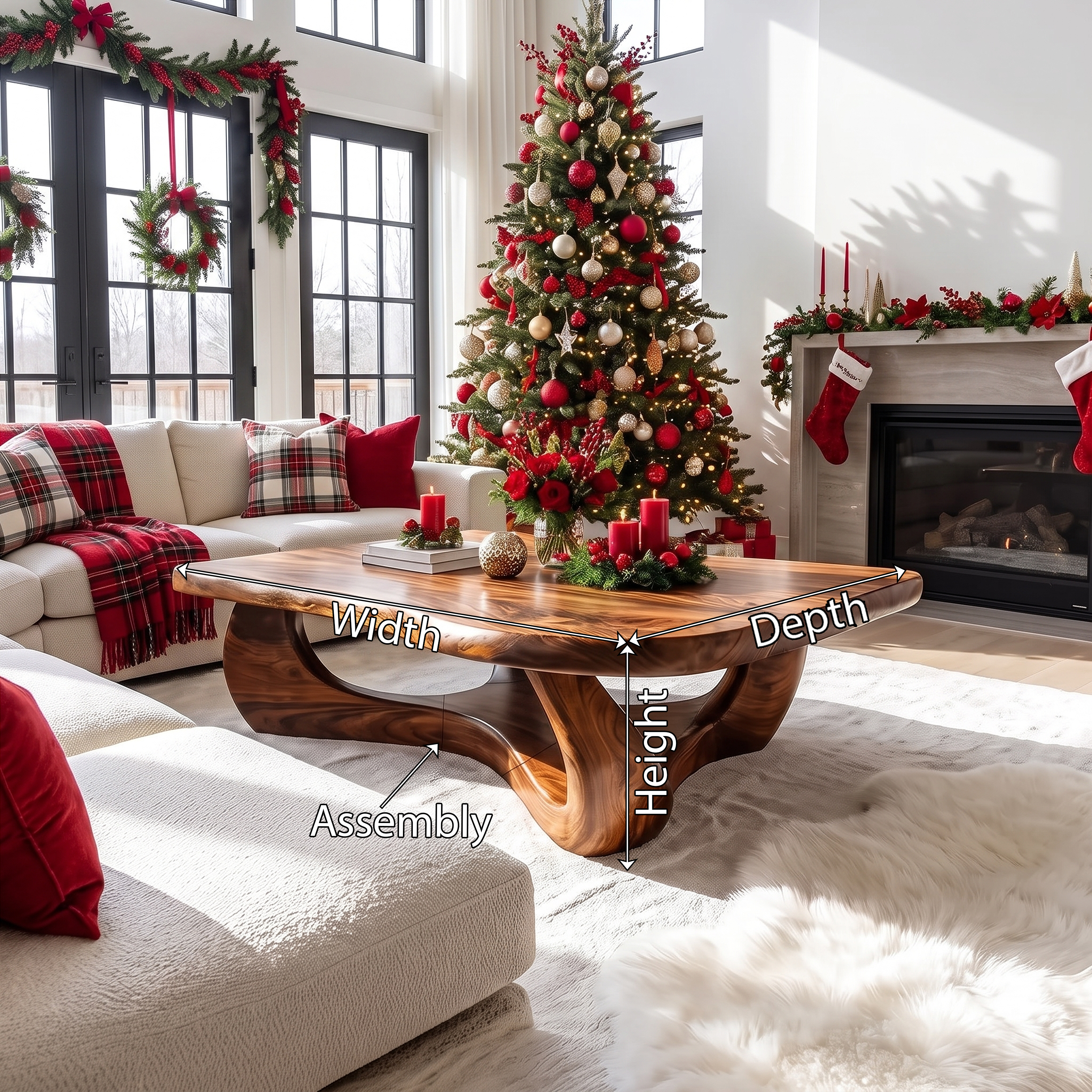 Rustic Wooden Live Edge Coffee Table For Holiday Home Furniture SILDTTRCCF017