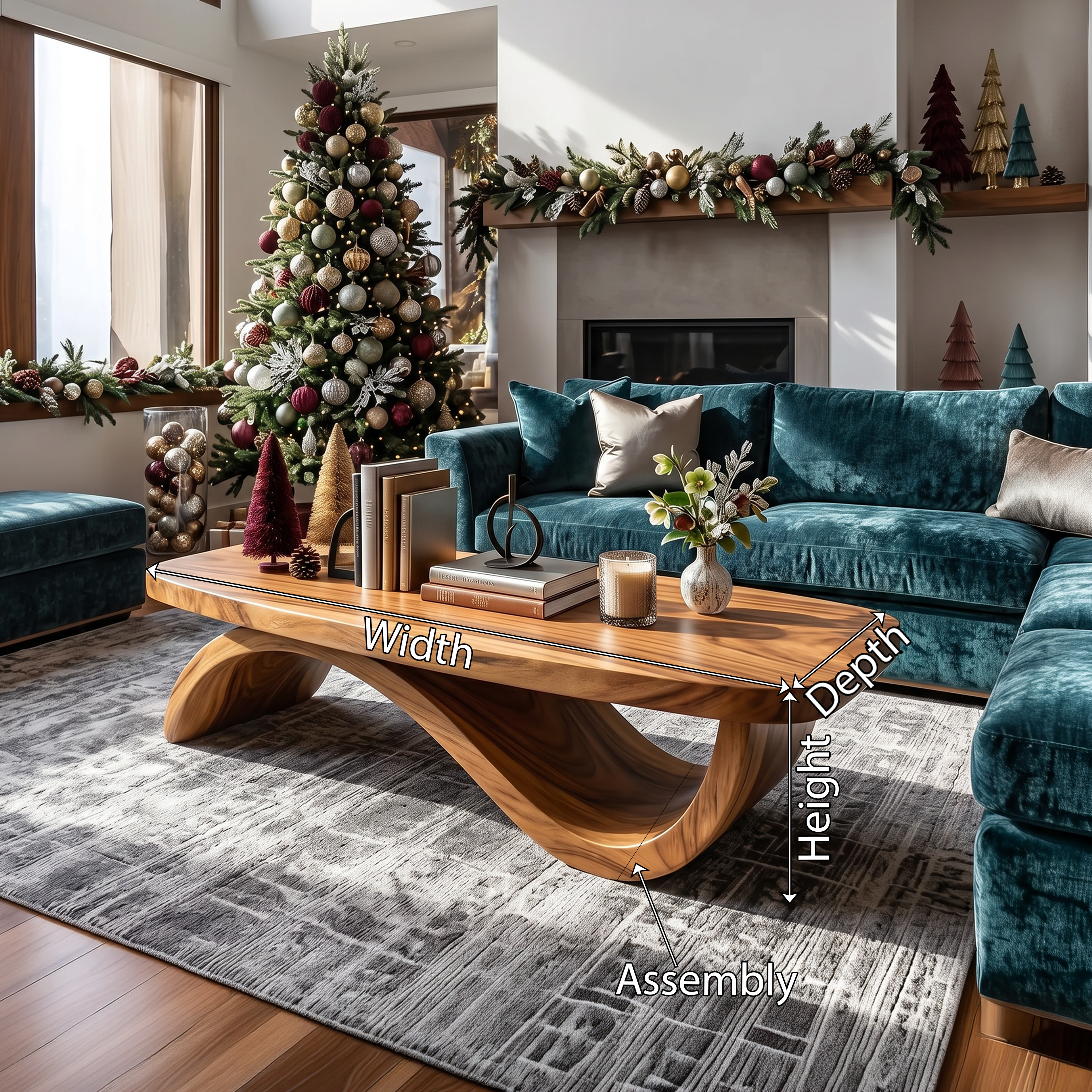 Farmhouse Live Edge Coffee Table Rustic For Holiday Furniture Use SILDTTRCCF019