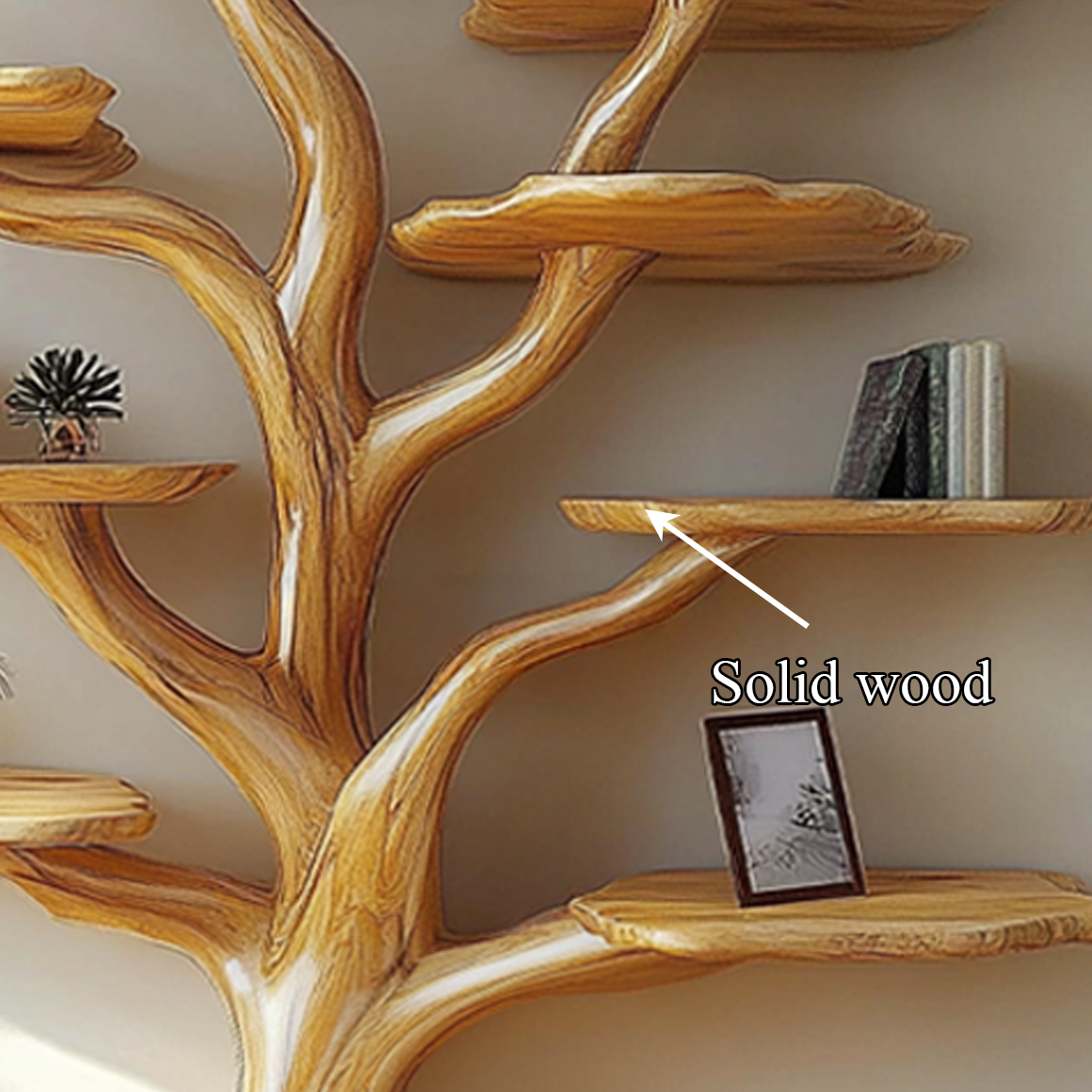 Rustic Mushroom Branch Bookshelf Living Room Or Dining Room SINLSATB452