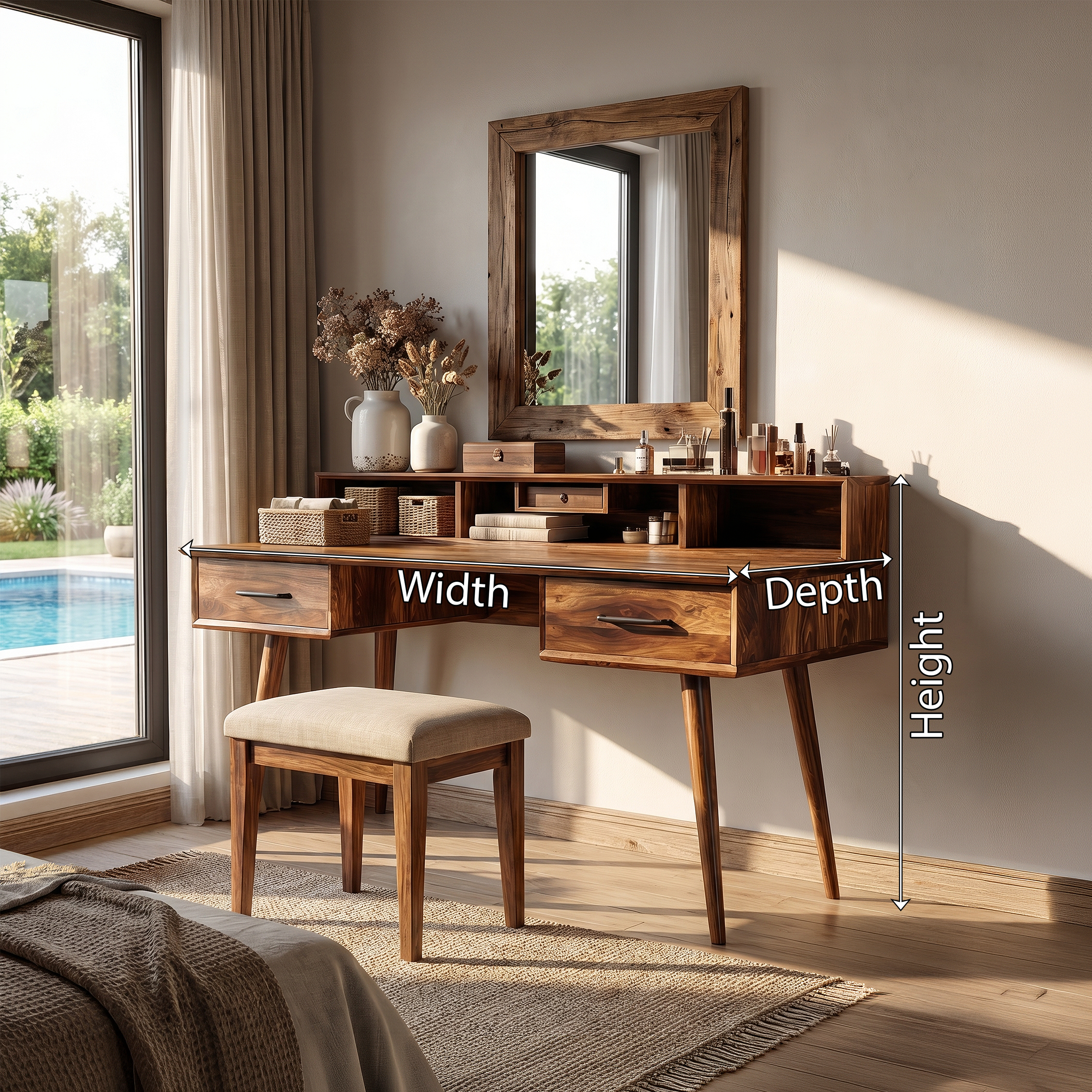 Elegant Vanity Table Bedroom Dressing Area Personal Beauty Space SILDTTRMV023