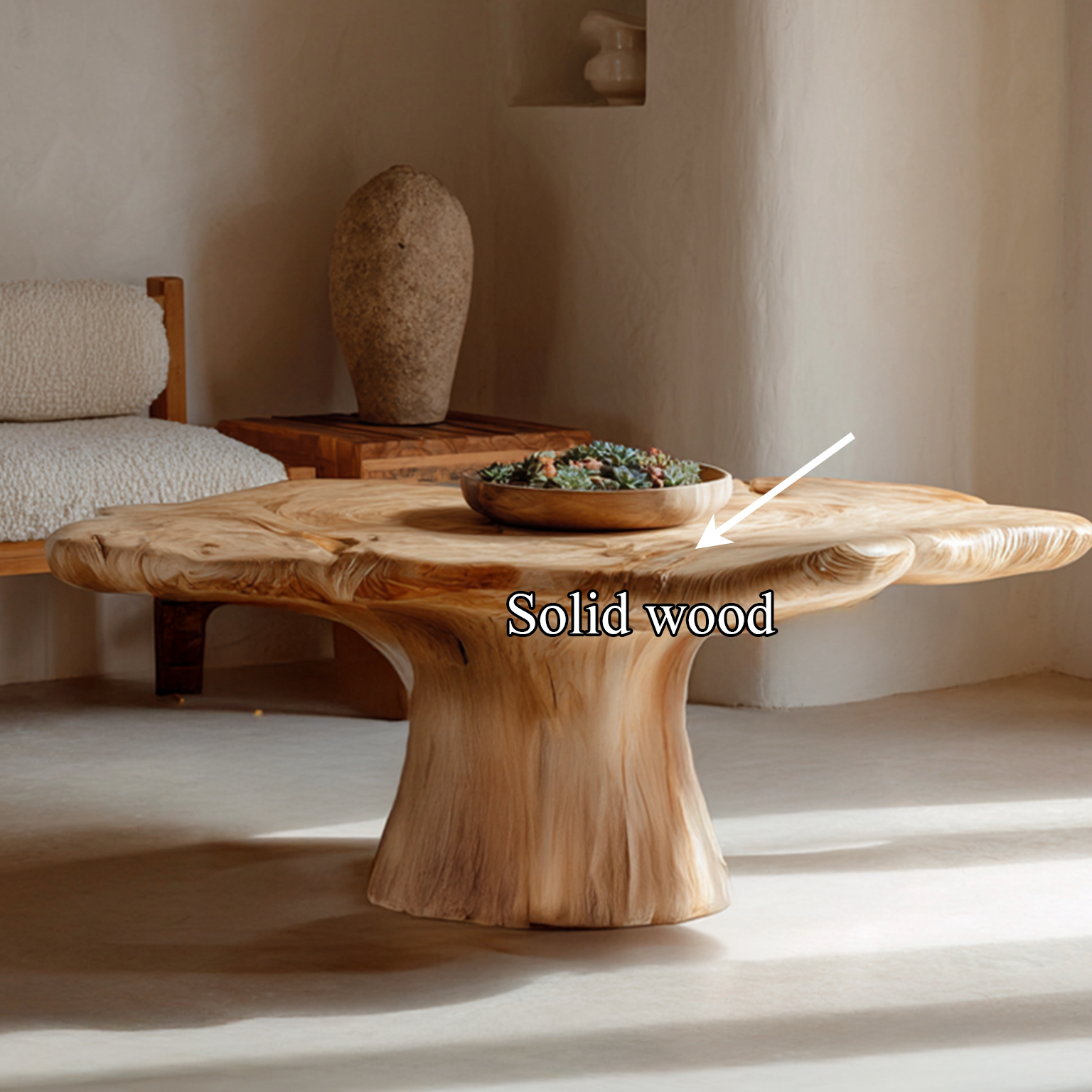 Rustic Mushroom Coffee Table Living Room SINLSACF031