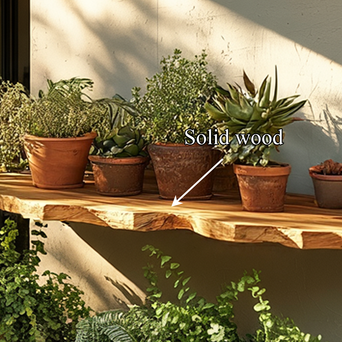 Rustic Live Edge Wall Shelf Entryway Or Garden Room SINLSAFL280