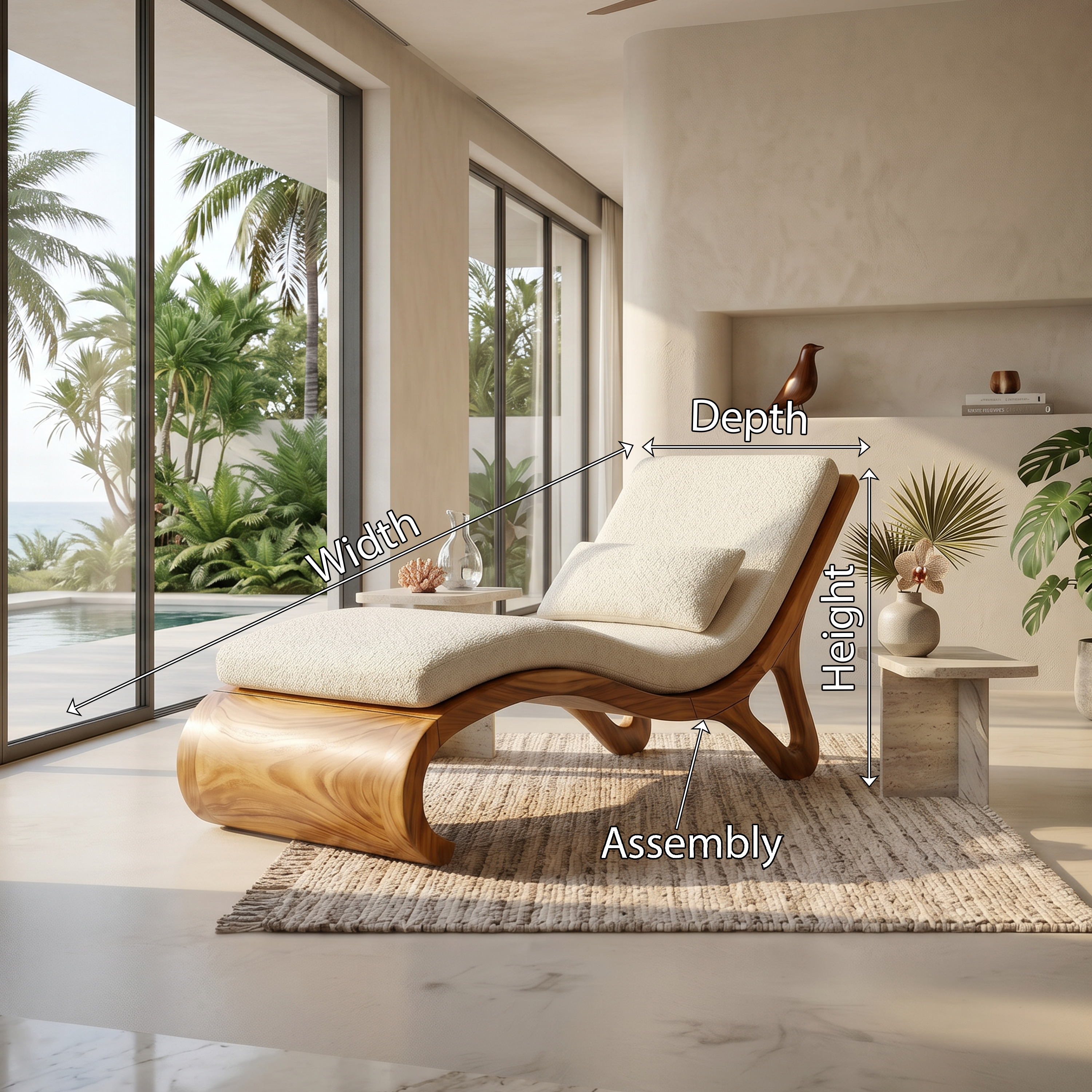 Tropical Luxury Daybed Organic Modern Villa Interior Design SILDTTRDB004