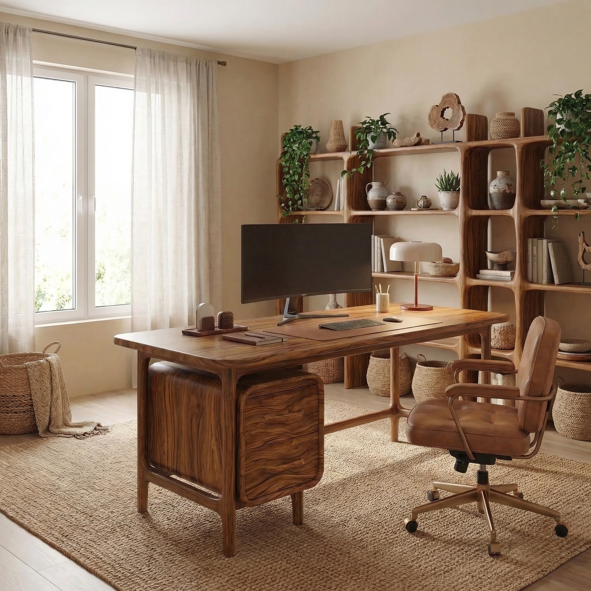 Mid Century Work Desk For Home Office And Study Room SINLSADK097