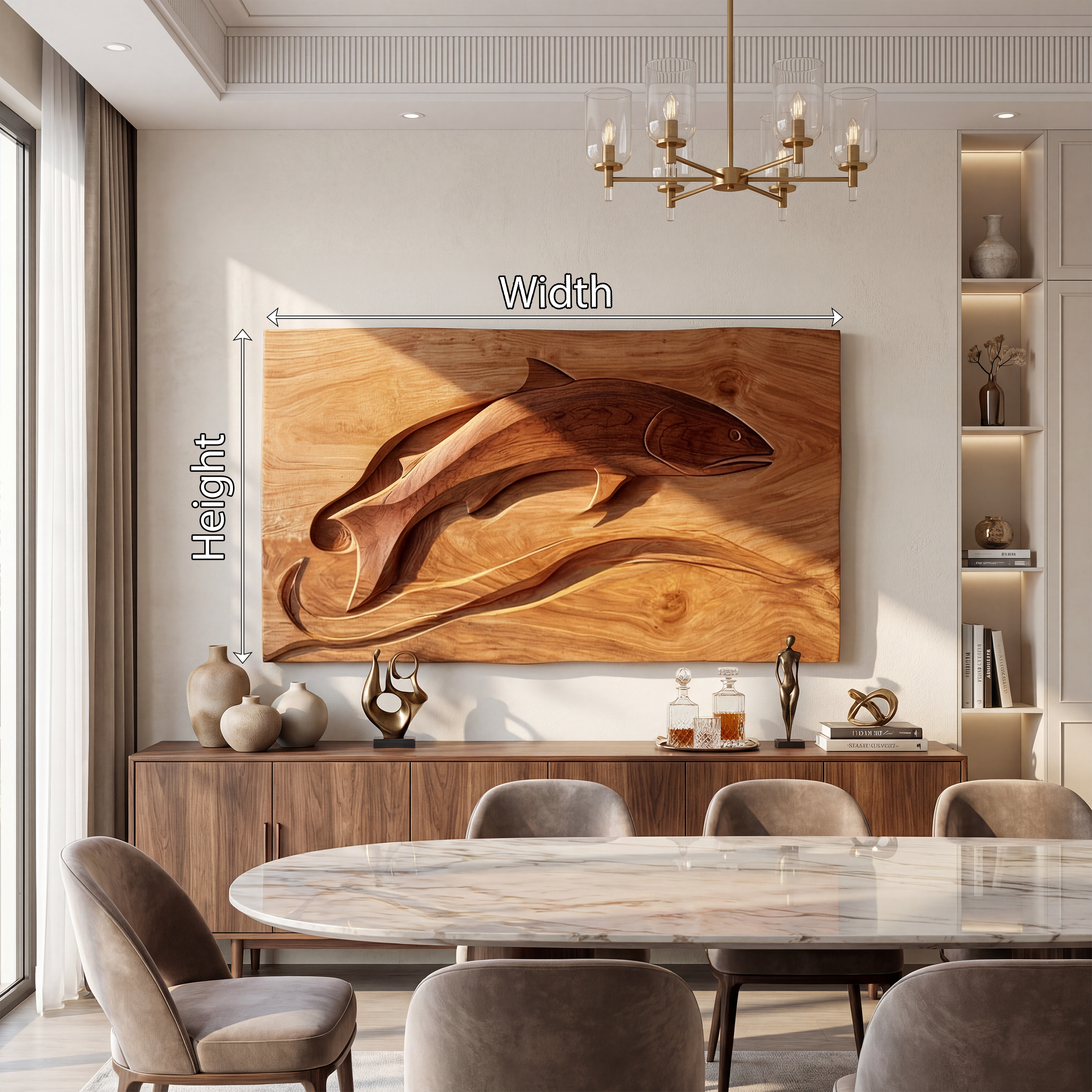 Contemporary Shark Wood Wall Art For Elegant Dining Room Styling SILDTTRWA080