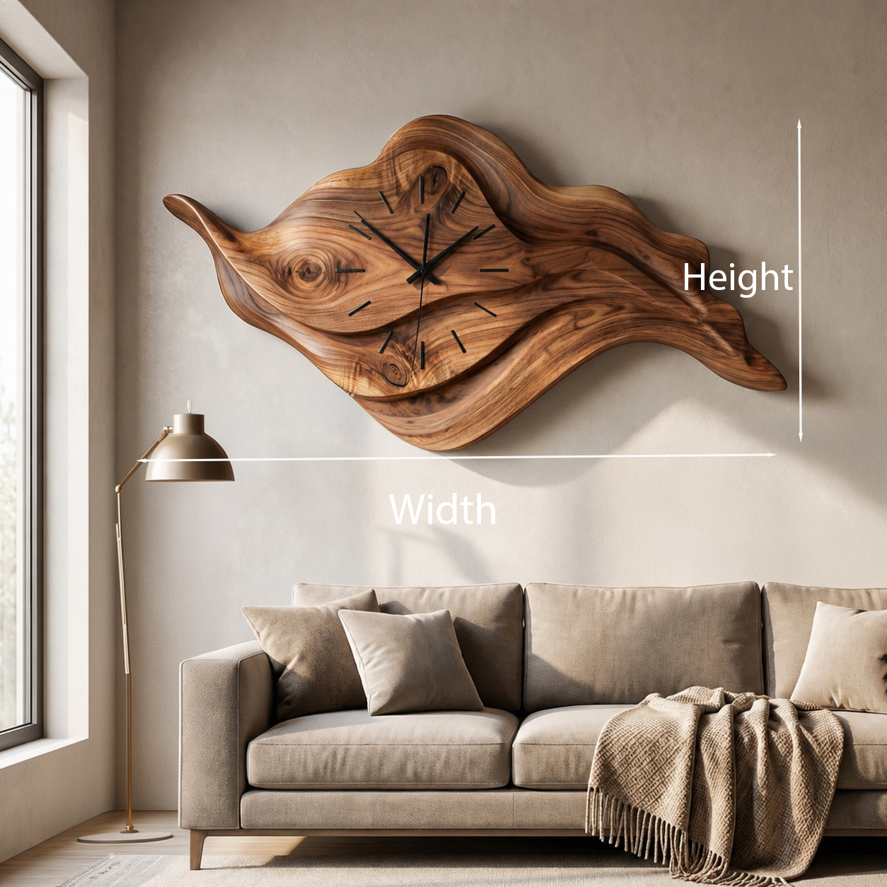 Artistic Sculptural Wooden Clock For Modern Home Office RTTHTTWAC027
