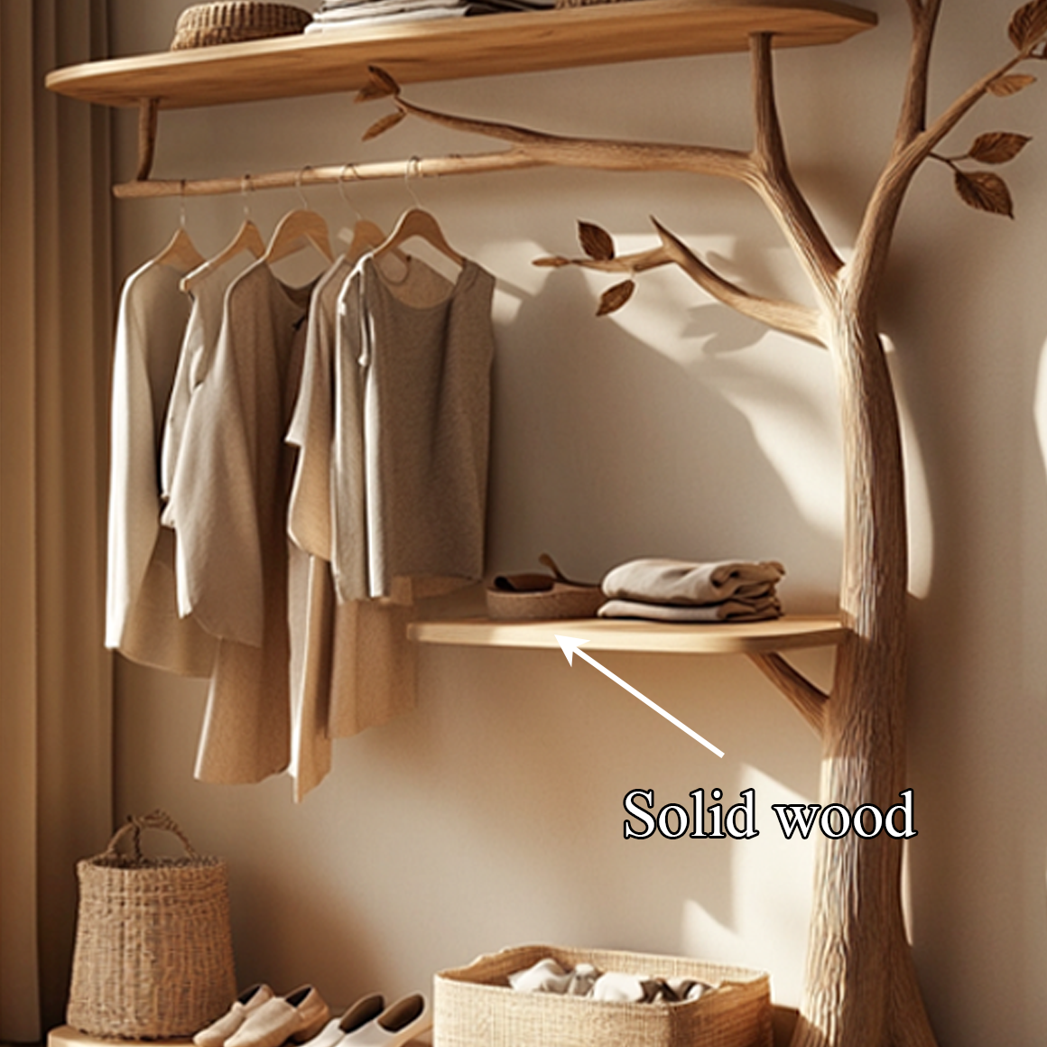 Rustic Wardrobe Rack Entryway Mudroom Storage SINLSATCR035