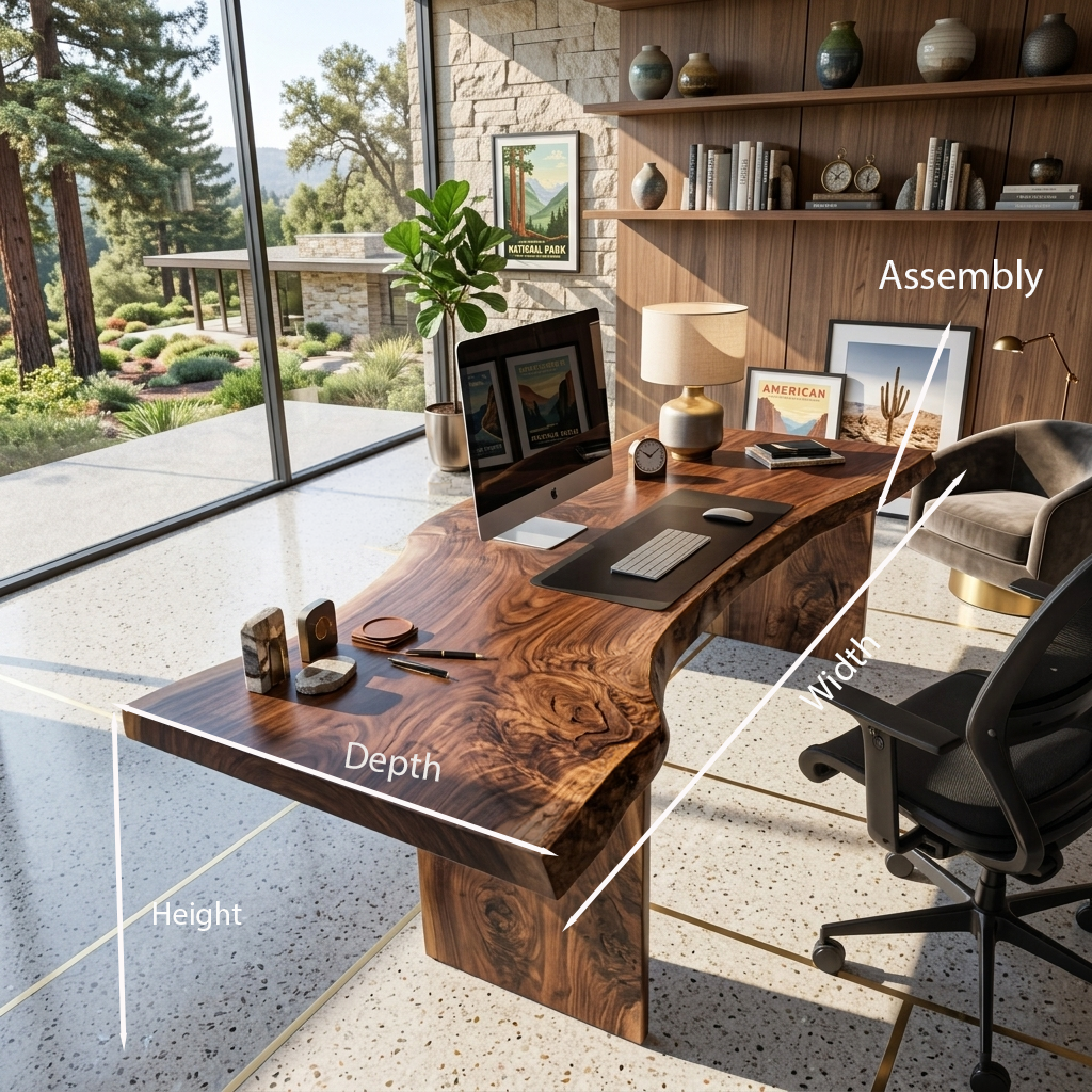 Modern Organic Curved Office Desk For Executive Or Creative Workspace SITHTTDE026