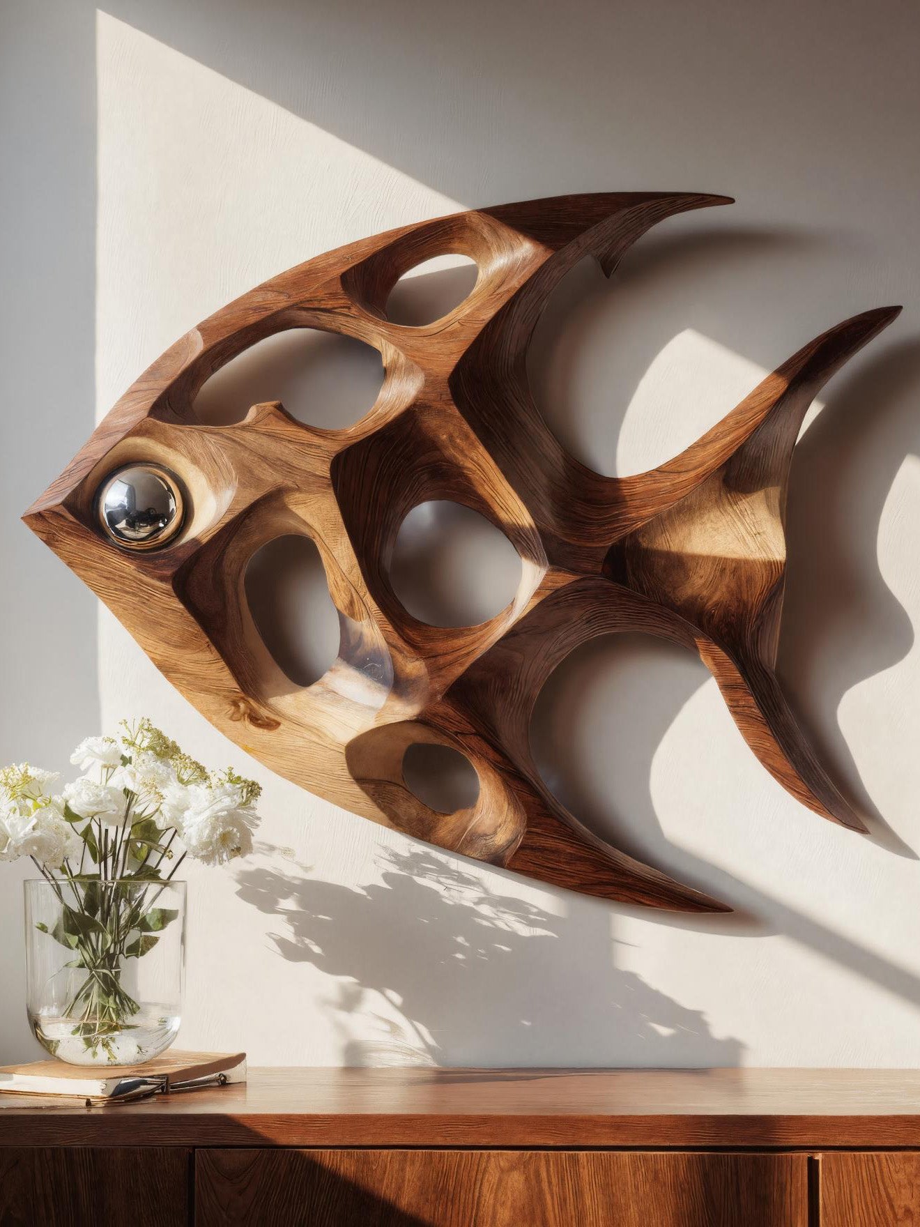 Artistic Sculptural Wall Art Fish-Inspired For Living Room SITHHNWA034