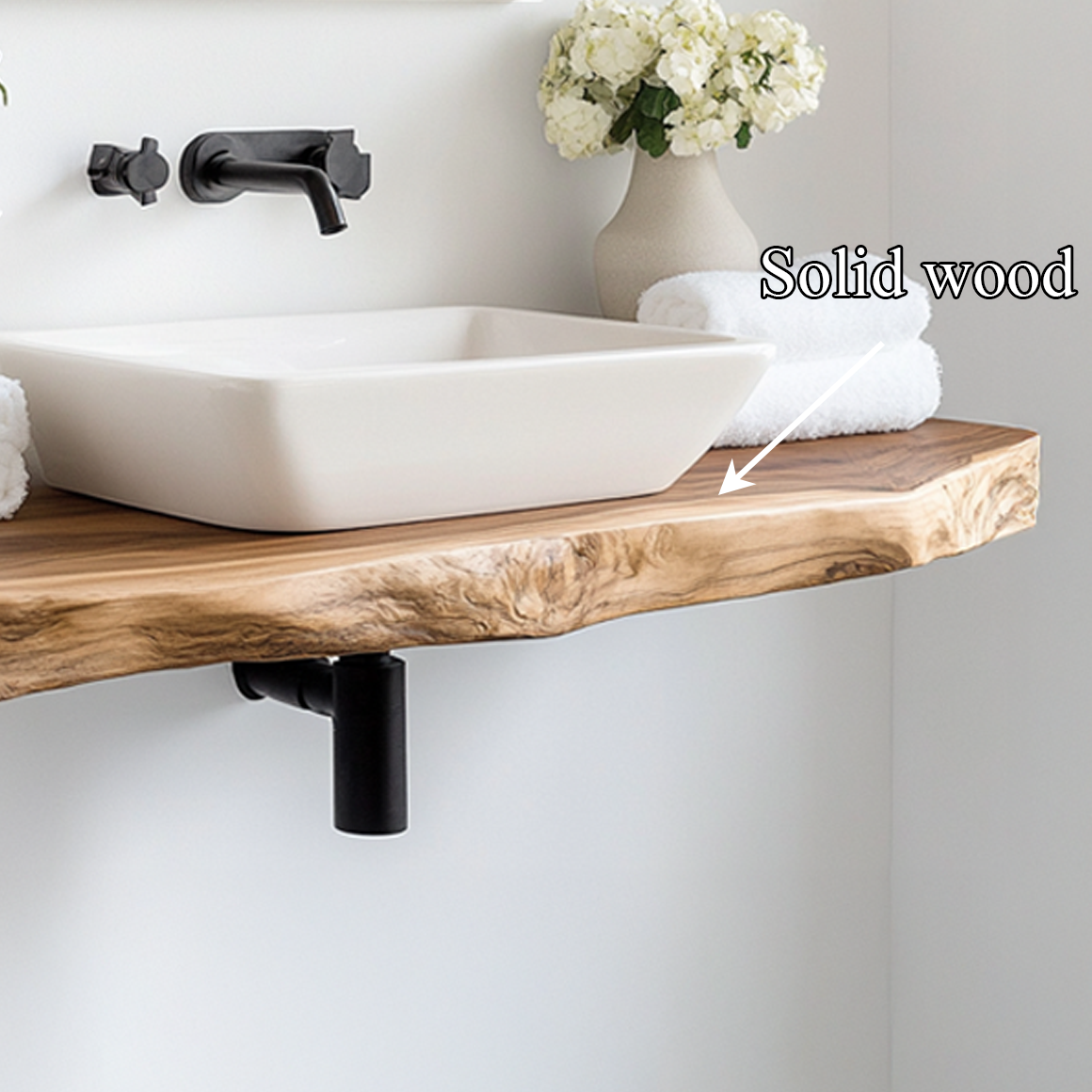 Mid Century Bathroom Vanity Shelf Natural Wood Bathroom Style SINLSABRV225