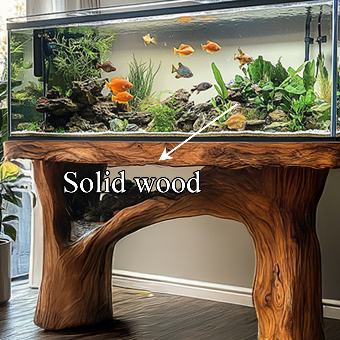 Rustic Organic Luxury Aquarium Stand Entryway Or Living Room SINLSAWT010