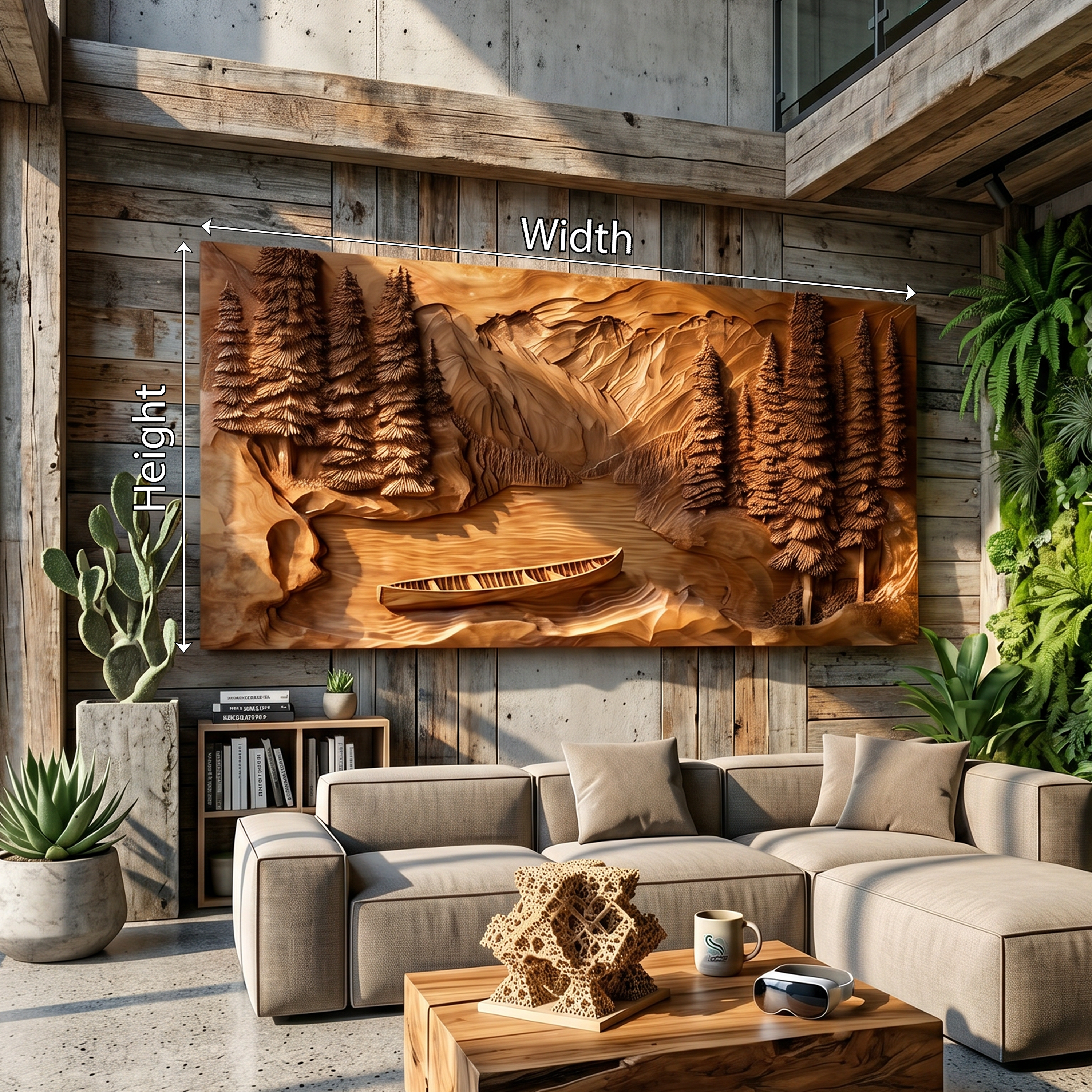 Rustic Mountain Lake Wood Wall Art For Luxury Cabin Living Spaces SILDTTRWA082