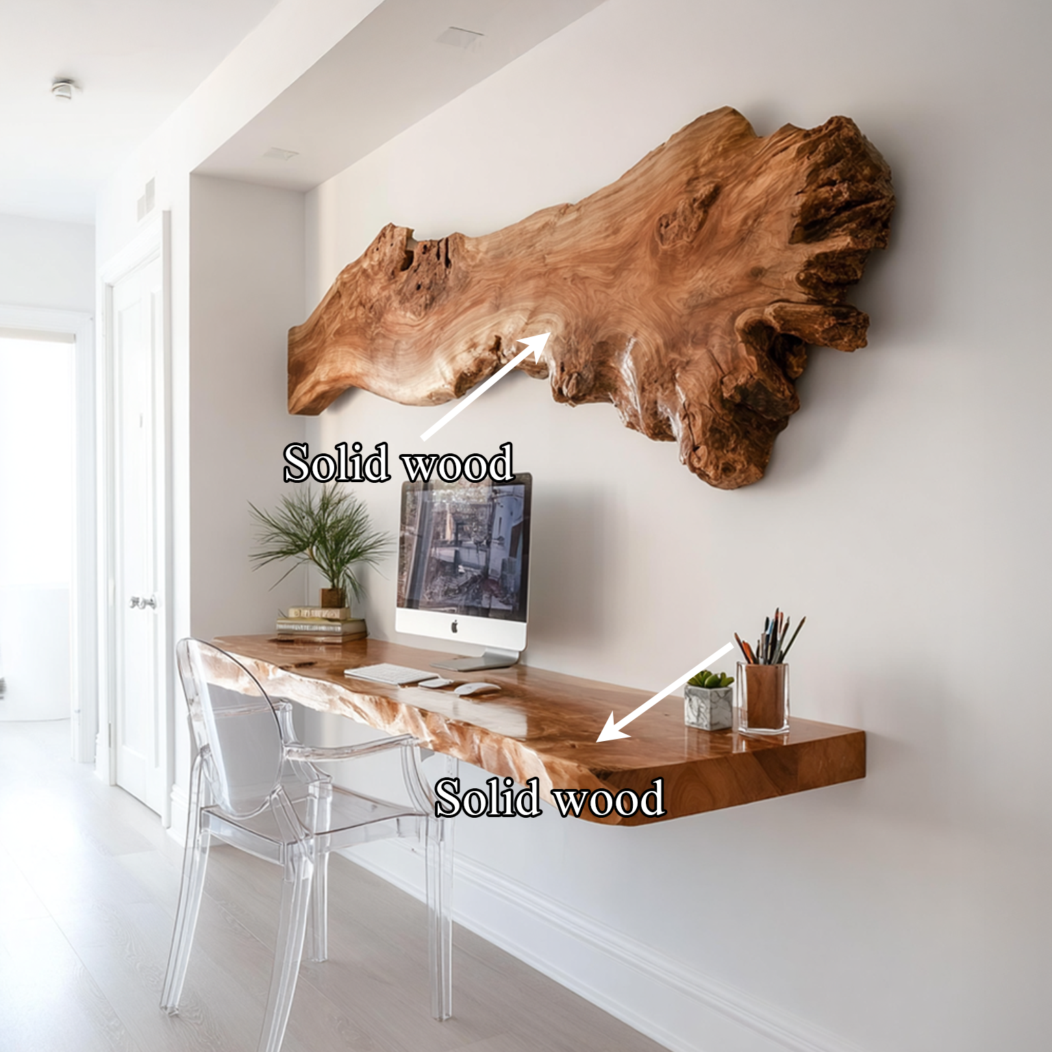 Rustic Floating Desk Living Home Office SINLSAFL083