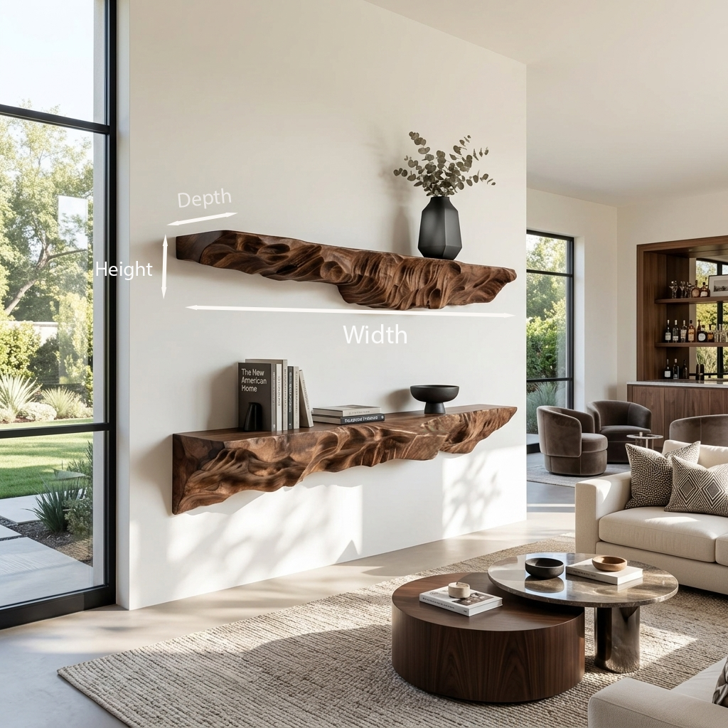 Artistic Sculptural Floating Shelf For Living Room SITHTTFL004