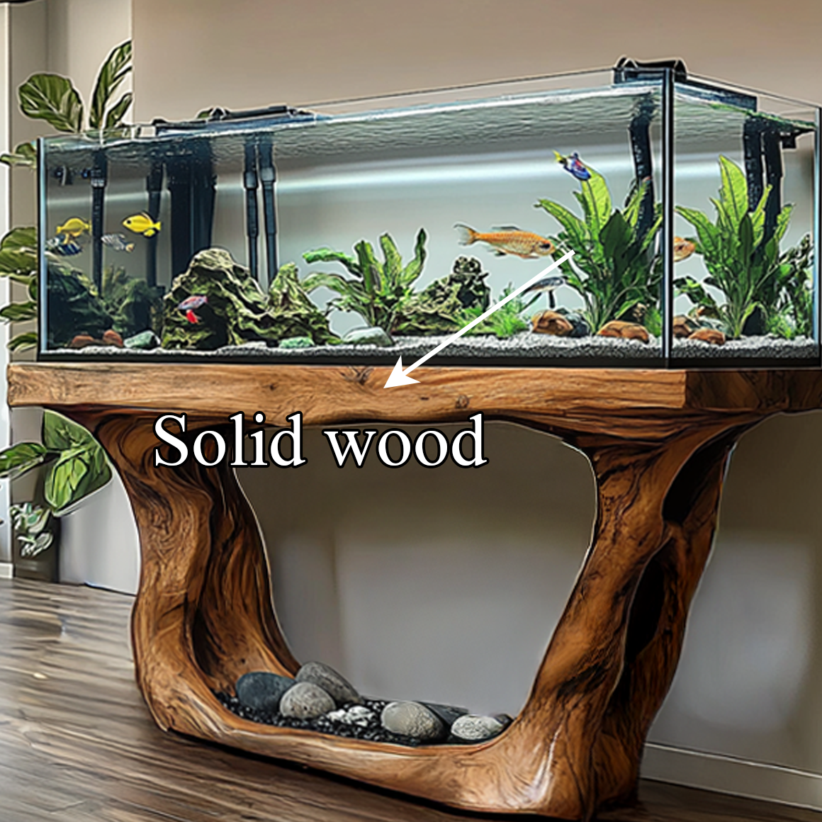 Rustic Organic Aquarium Stand Minimal Living Room Or Bedroom SINLSAWT012