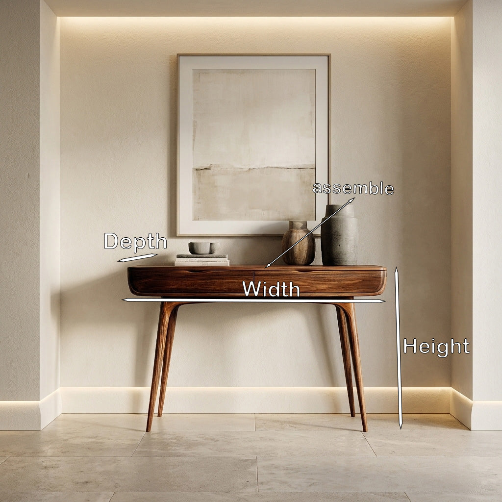 Mid Century Natural Wood Console Table For Hallway Decor RTTHHNCS024