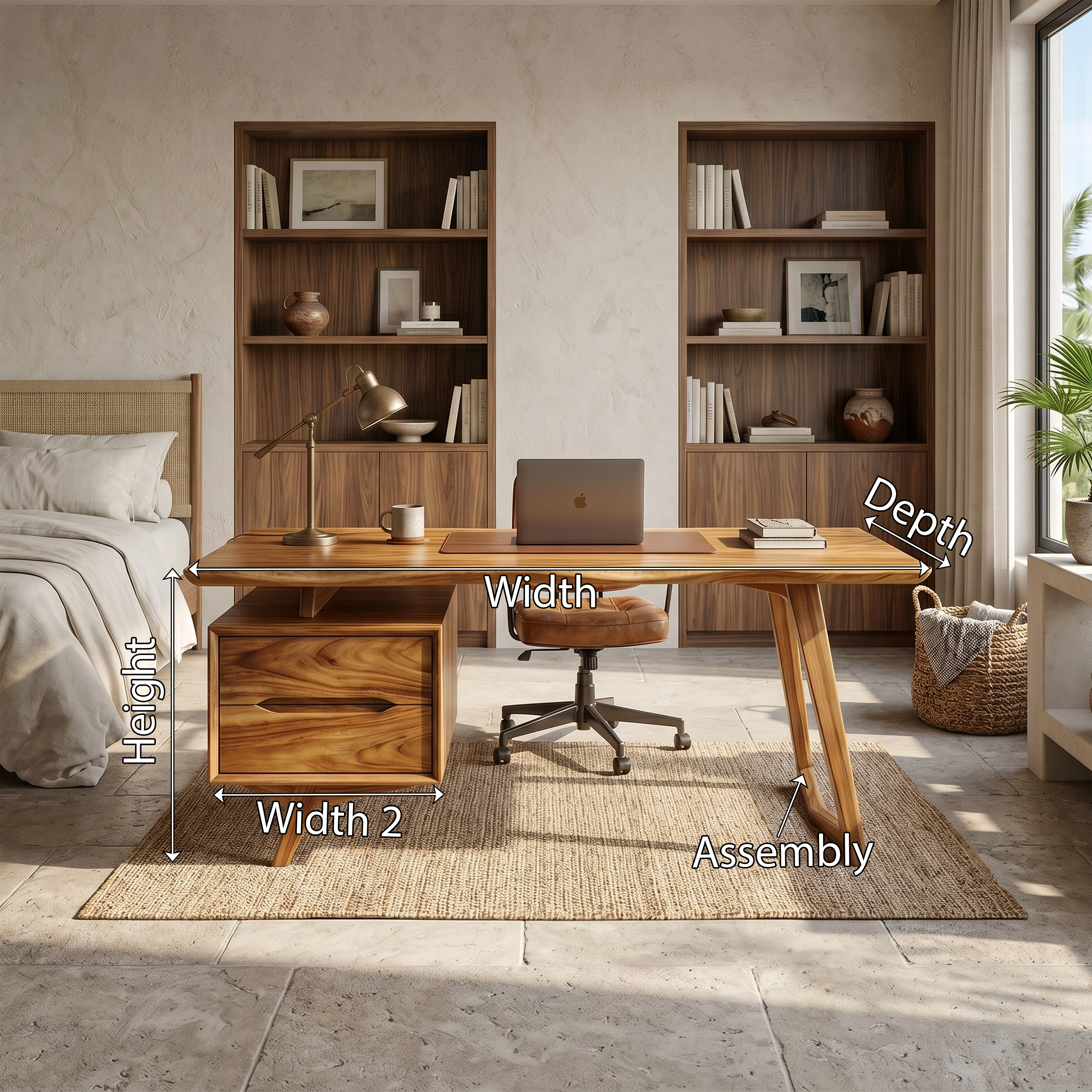 Contemporary Dual Pedestal Executive Desk Luxury Office SILDTTRDE037
